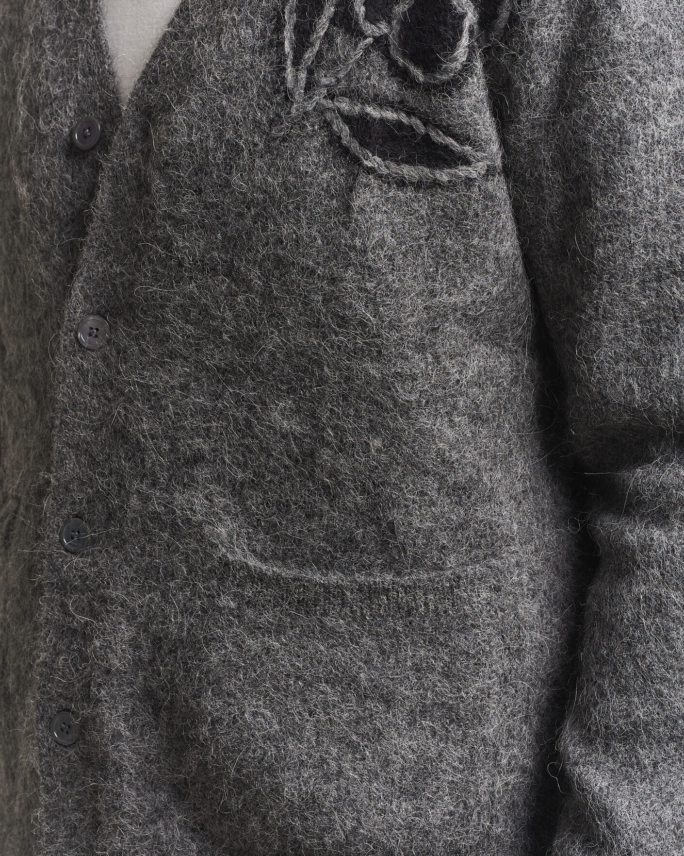 Herre | Gensere | NN07 | Kyle Alpaca Knitted Cardigan Dark Grey Melange