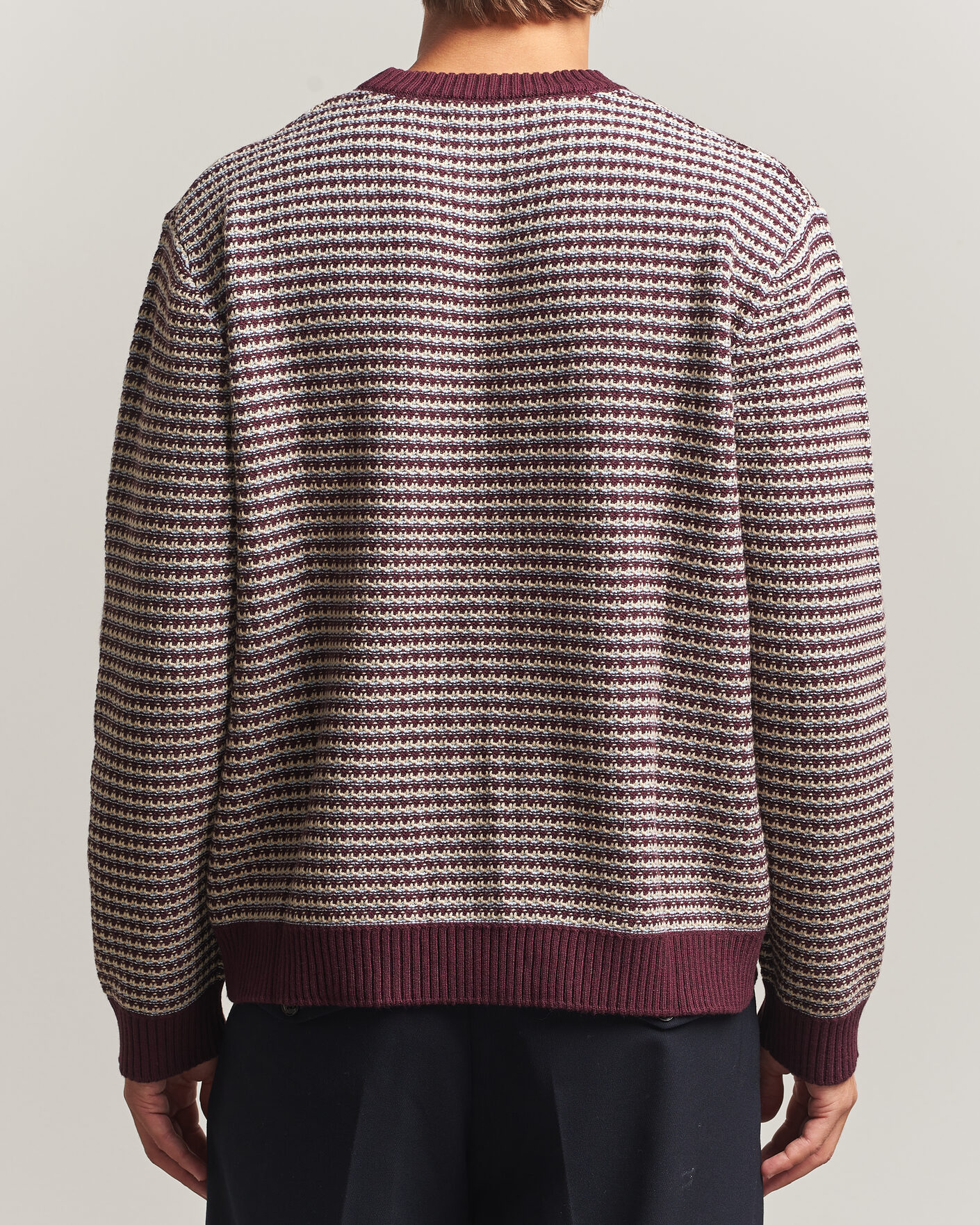 Herre | Gensere | NN07 | Russell Cotton/Wool Structured Sweater Winetasting