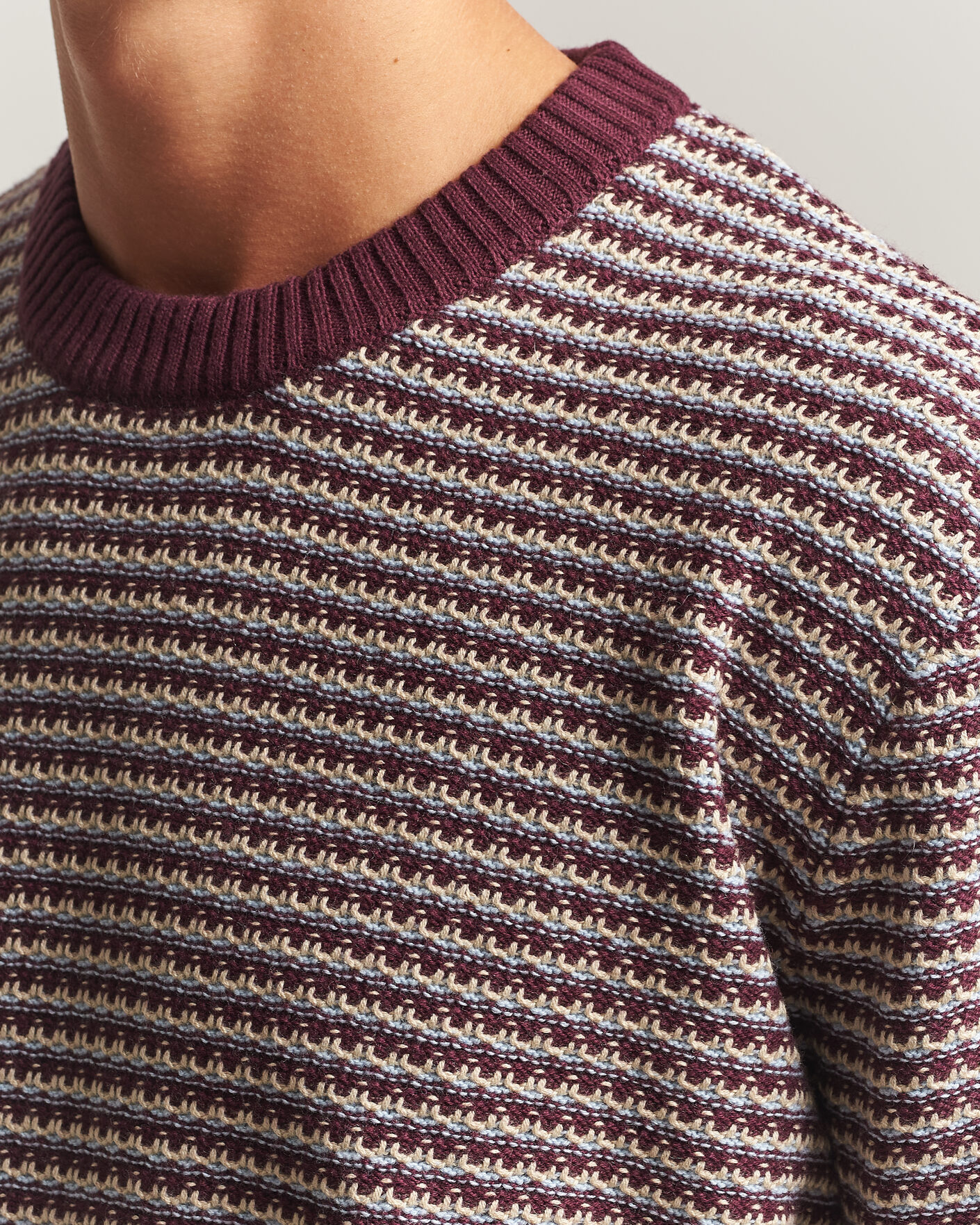 Herre | Gensere | NN07 | Russell Cotton/Wool Structured Sweater Winetasting