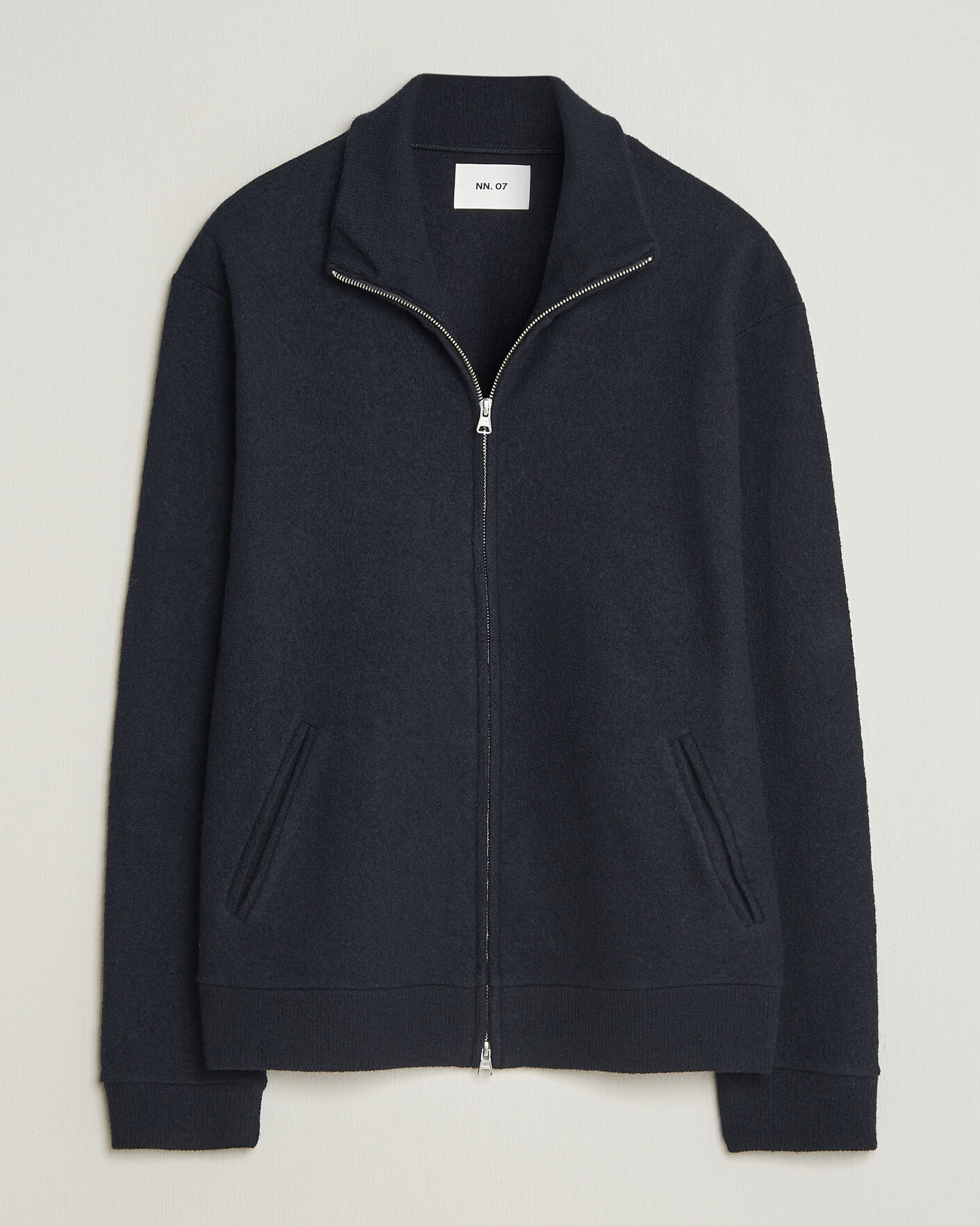Herre | Gensere | NN07 | Soft Boiled Wool Full Zip Navy Blue