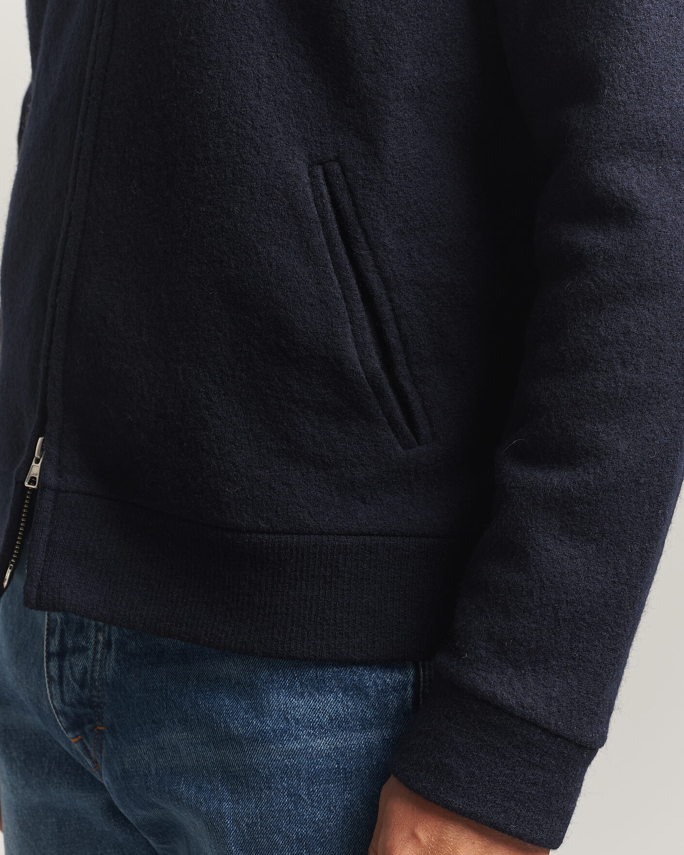 Herre | Gensere | NN07 | Soft Boiled Wool Full Zip Navy Blue