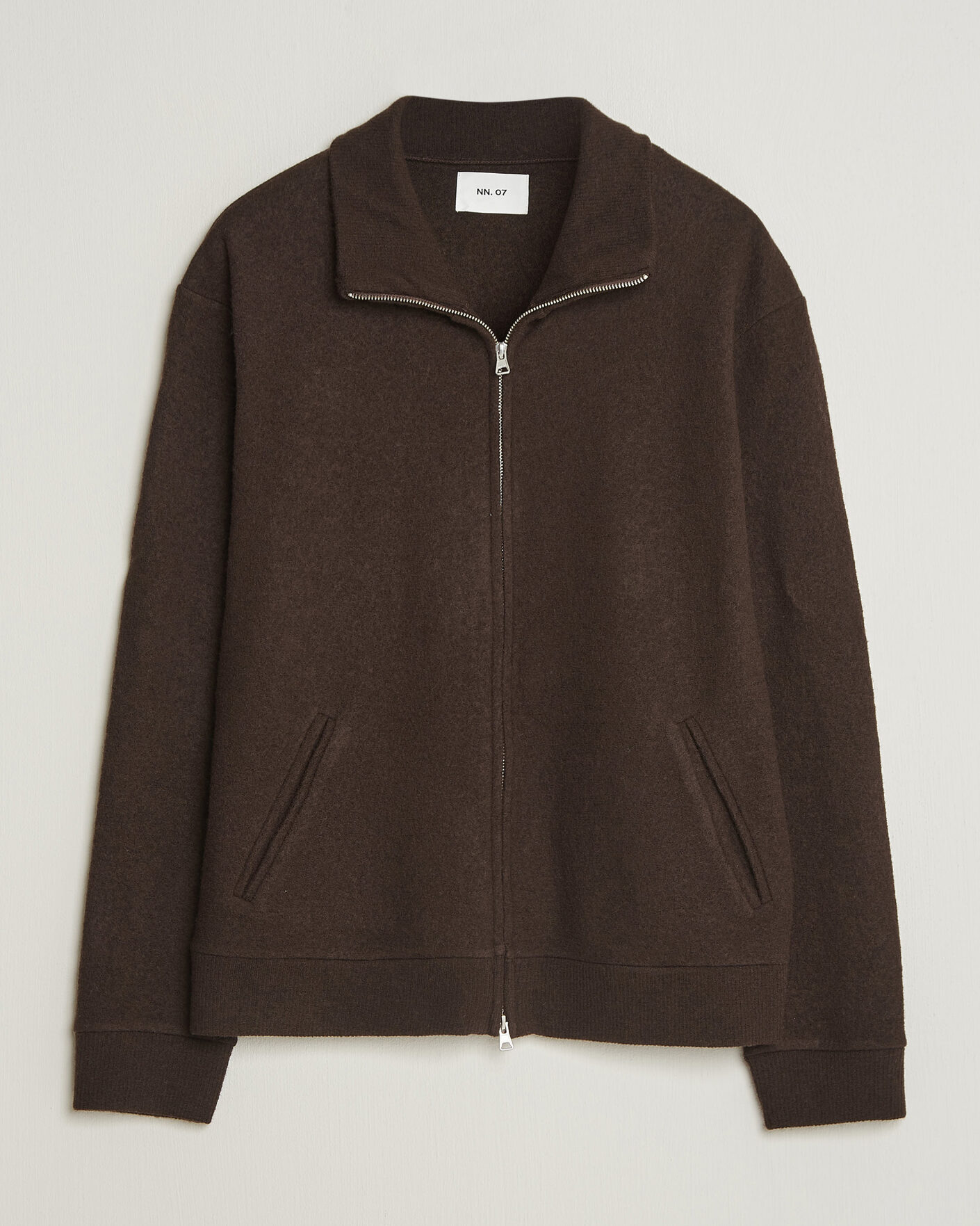Herre | Gensere | NN07 | Soft Boiled Wool Full Zip Deep Truffle