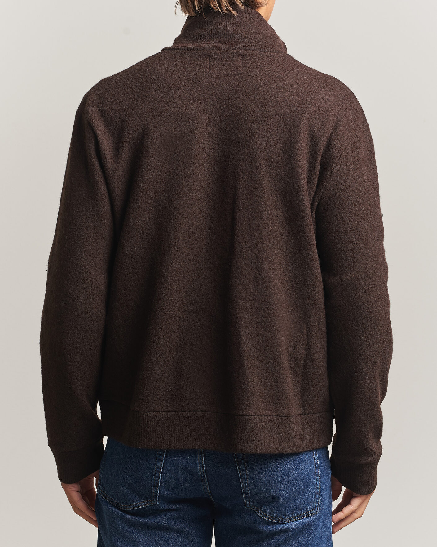 Herre | Gensere | NN07 | Soft Boiled Wool Full Zip Deep Truffle