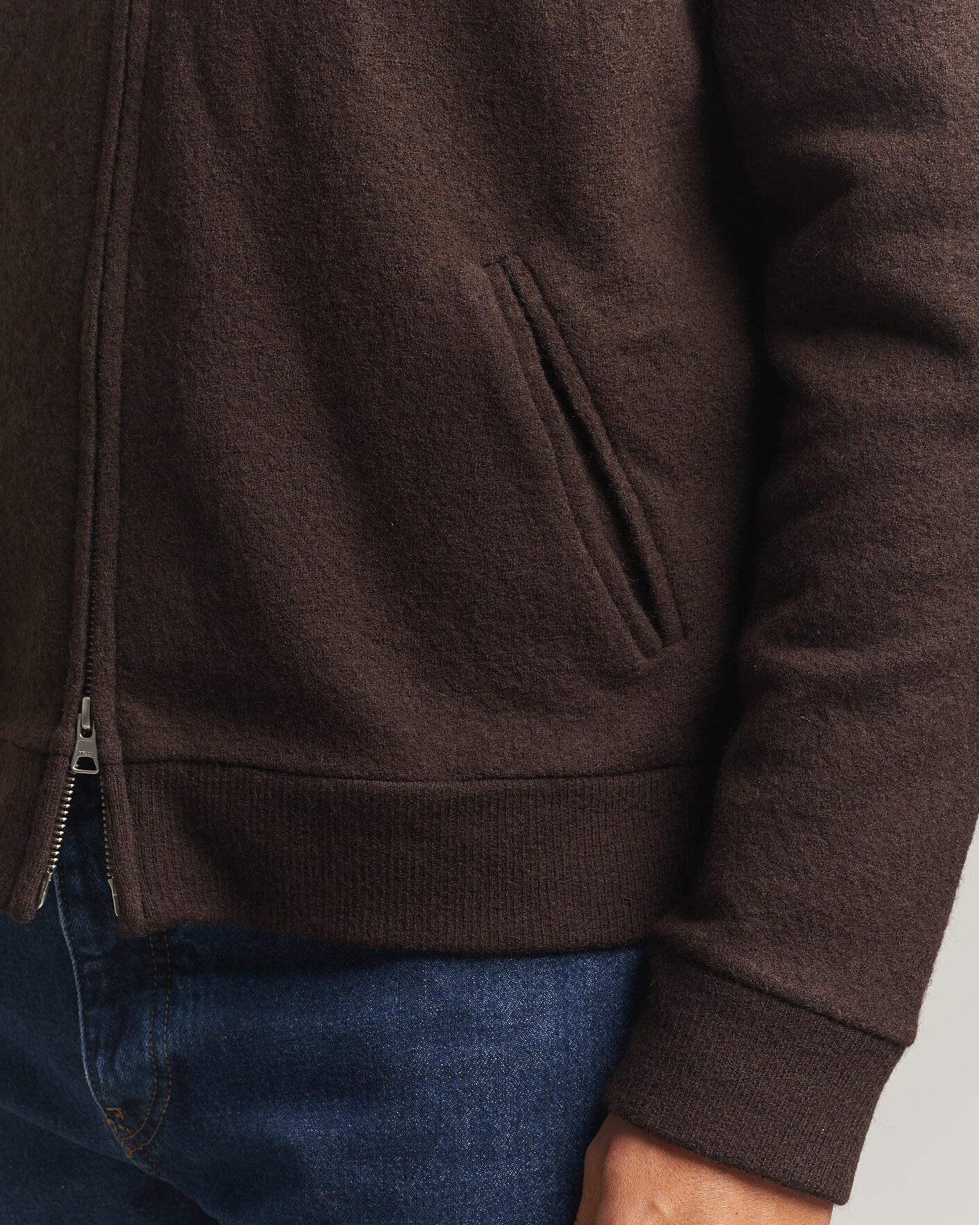 Herre | Gensere | NN07 | Soft Boiled Wool Full Zip Deep Truffle