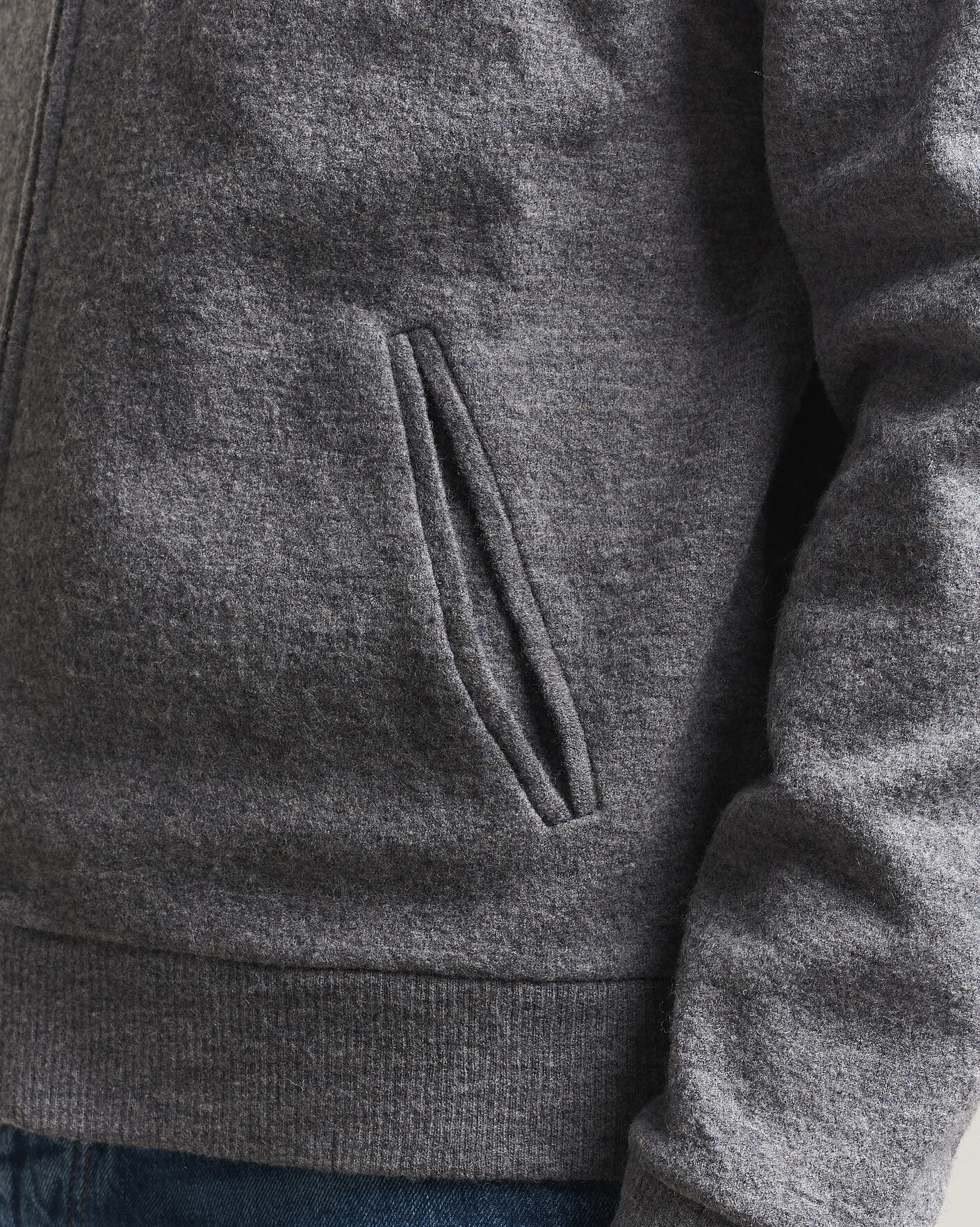 Herre | Gensere | NN07 | Soft Boiled Wool Full Zip Dark Grey Melange