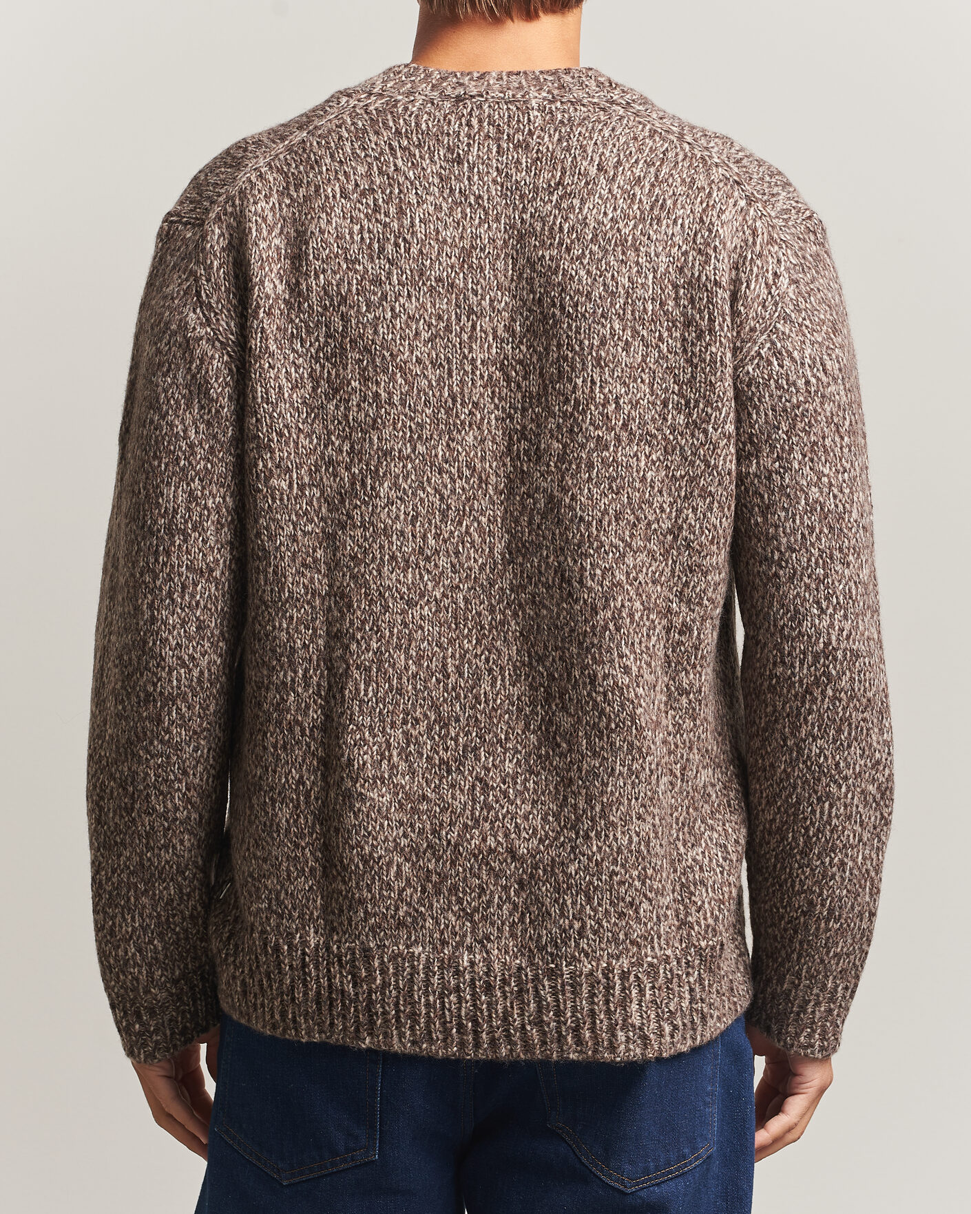Herre | Gensere | NN07 | Flint Wool Knitted V-Neck Deep Truffle