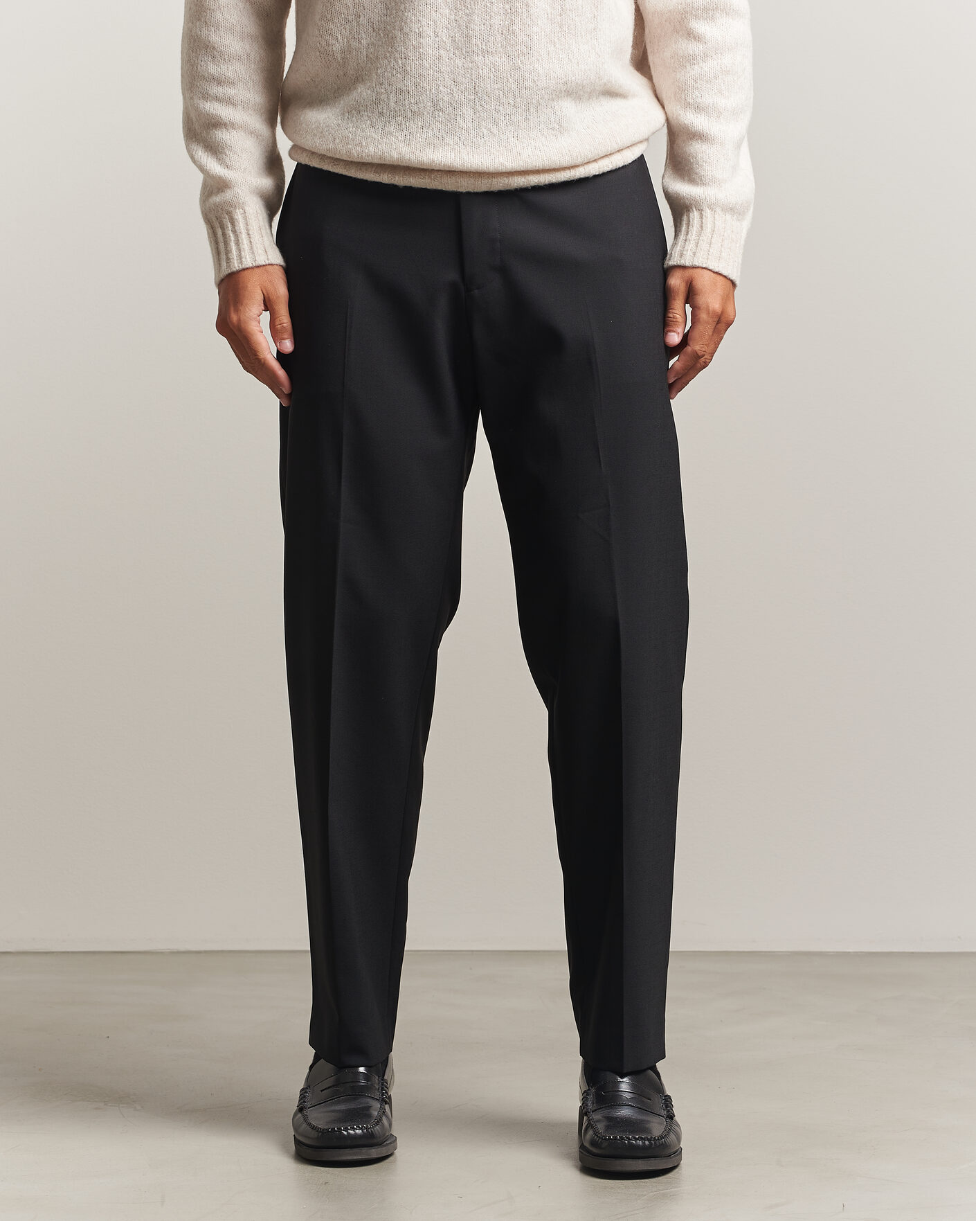 Herre | Bukser | NN07 | Brendan Wool Drawstring Trousers Black
