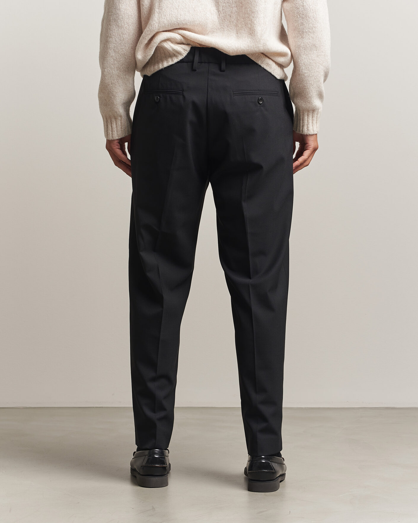 Herre | Bukser | NN07 | Brendan Wool Drawstring Trousers Black