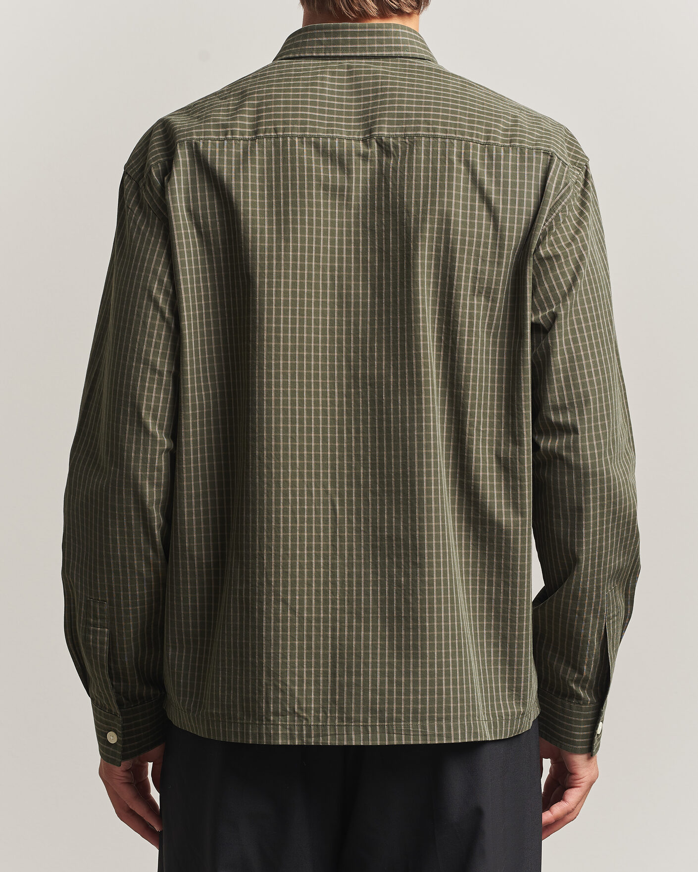 Herre | Skjorter | NN07 | Deon Peached Cotton Checked Shirt Green