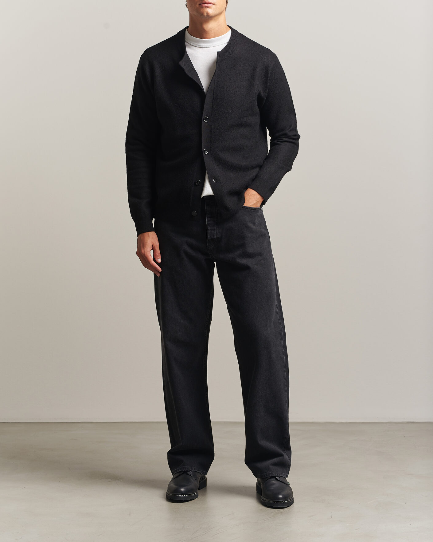 Herre | Gensere | NN07 | Jasper Soft Boiled Wool Cardigan Black