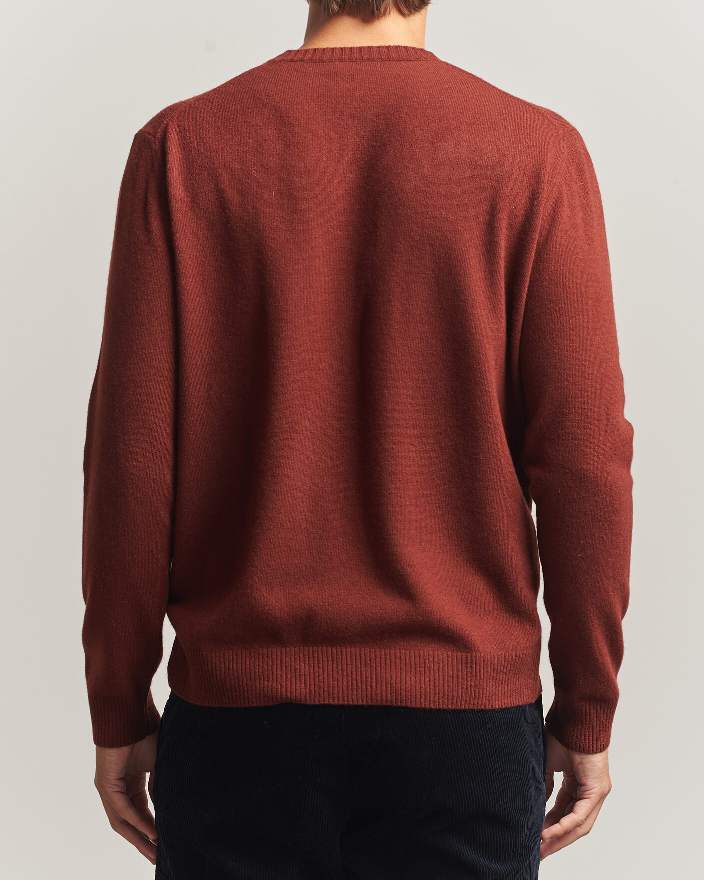 Herre | Gensere | Oscar Jacobson | Valter Wool/Cashmere Round Neck Orange Rust