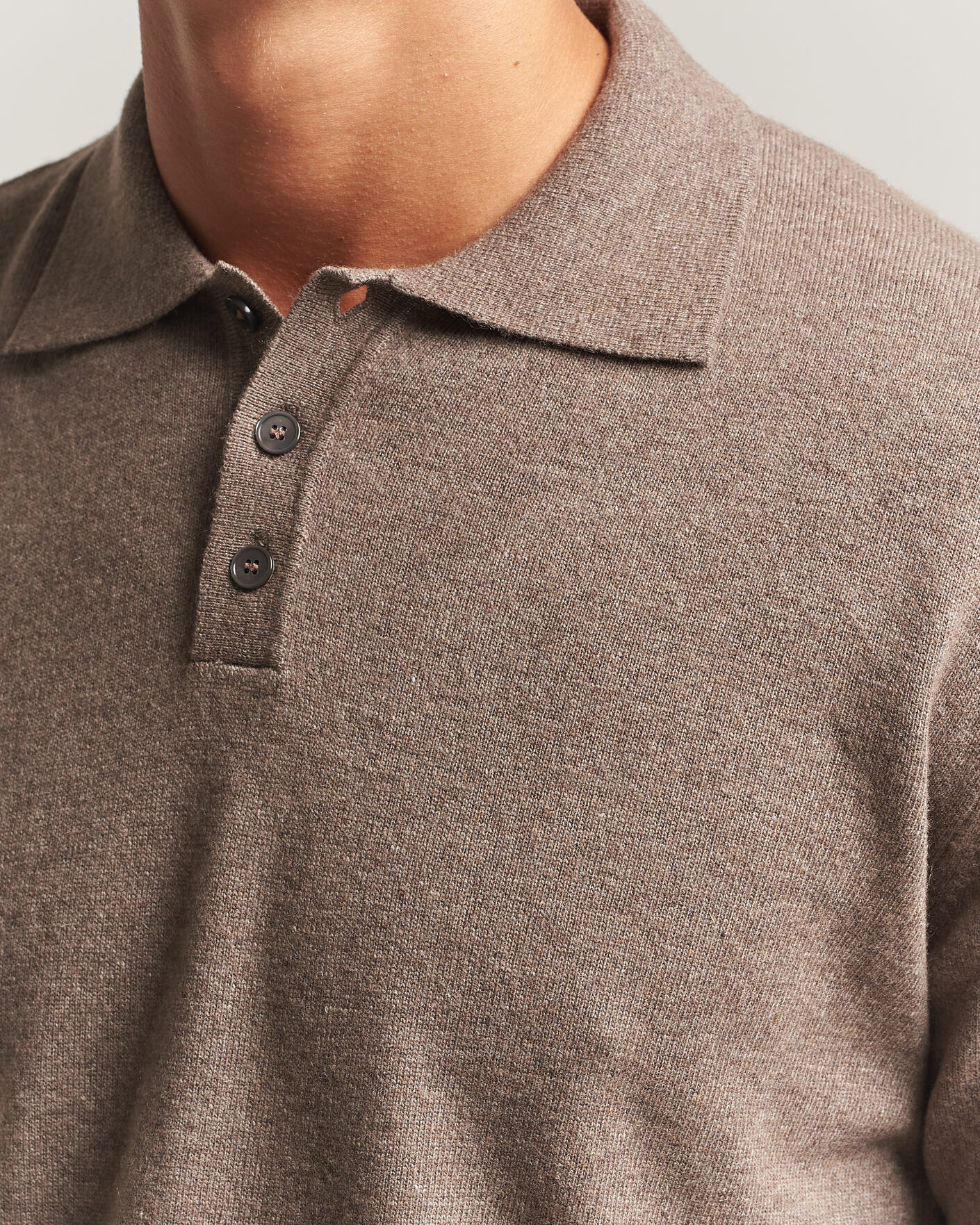 Herre | Gensere | Oscar Jacobson | Pepe Wool/Cashmere Polo Light Brown