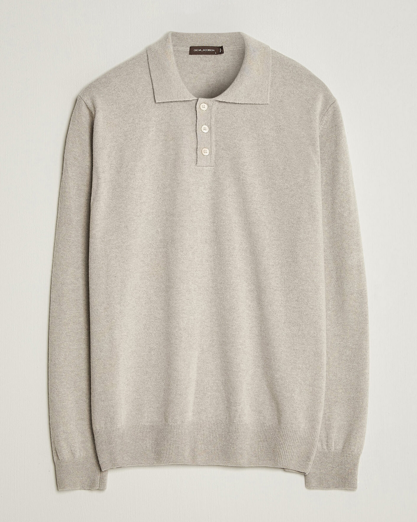 Herre | Gensere | Oscar Jacobson | Pepe Wool/Cashmere Polo Light Beige