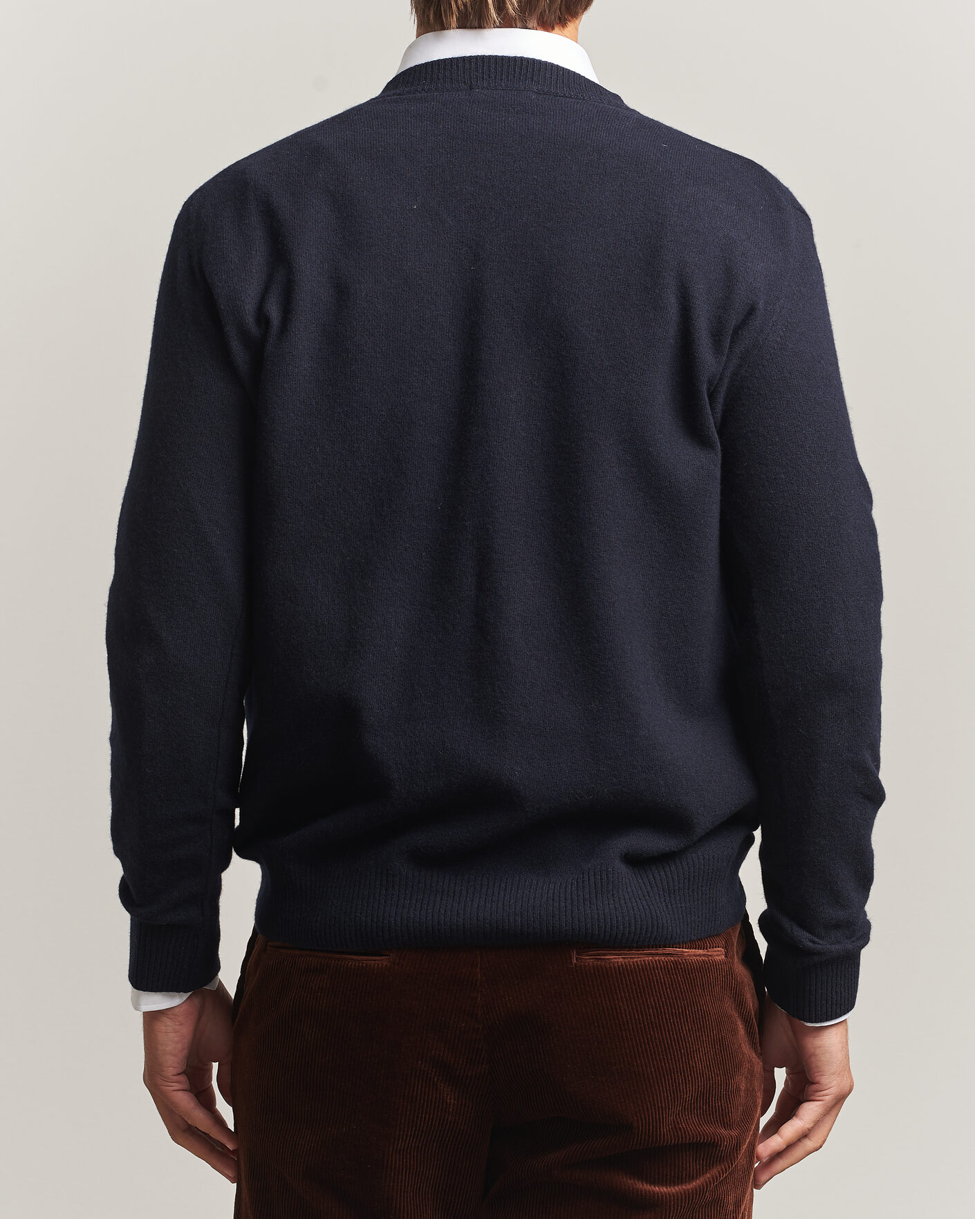 Herre | Gensere | Oscar Jacobson | Gregor Wool/Cashmere V-Neck Navy