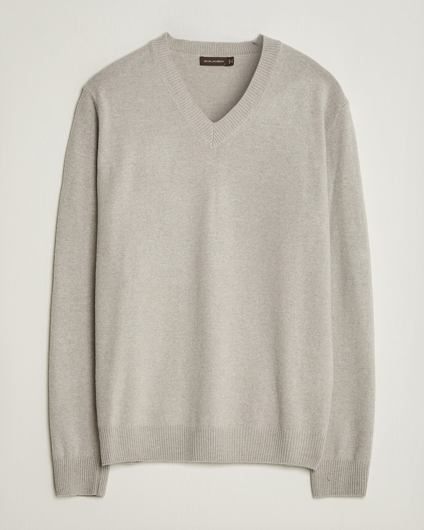 Herre | Gensere | Oscar Jacobson | Gregor Wool/Cashmere V-Neck Light Beige