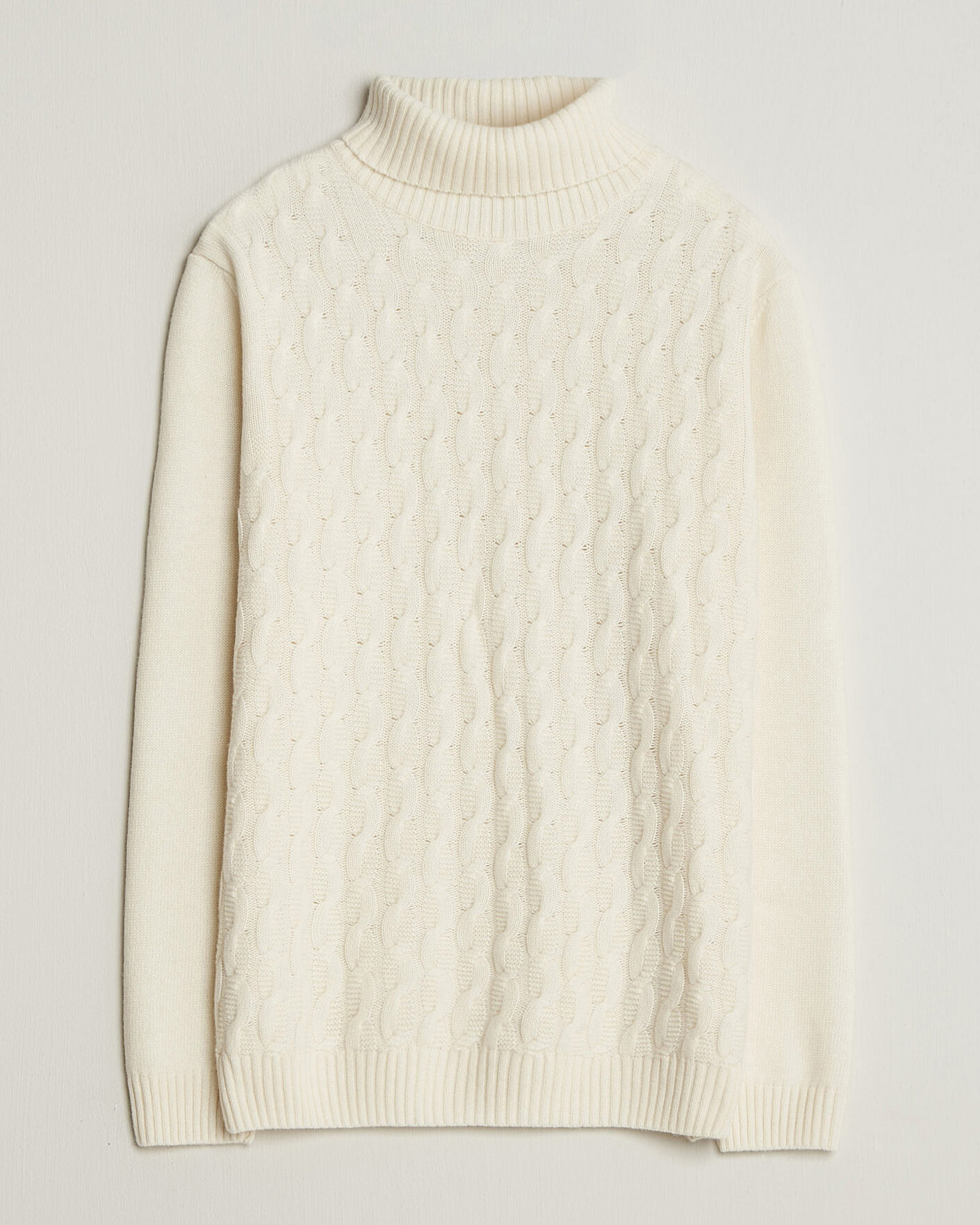 Herre | Gensere | Oscar Jacobson | Seppo Cable Knitted Rollneck White