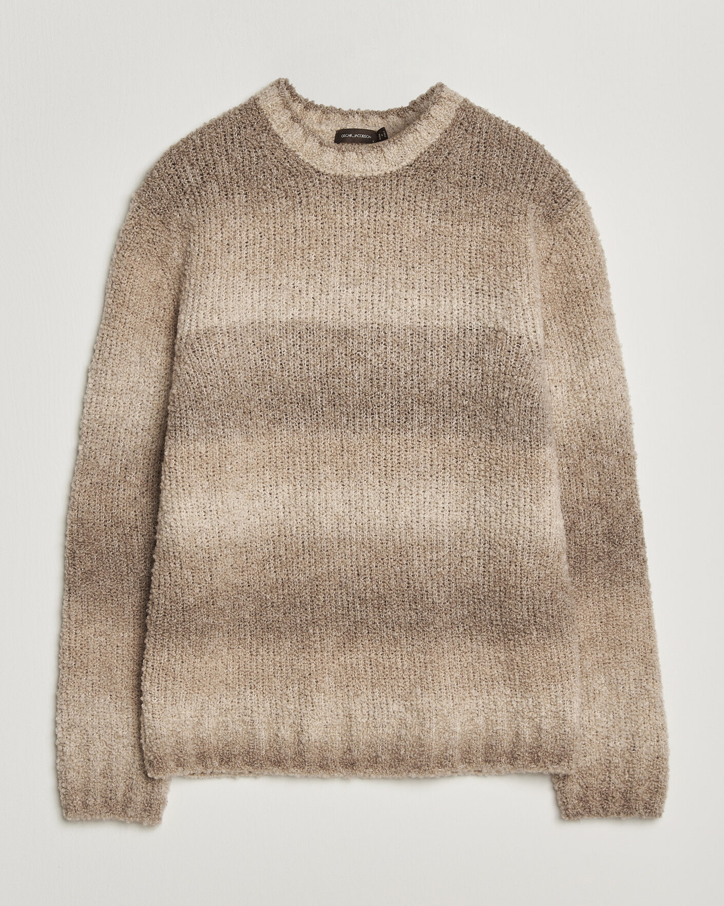 Herre | Gensere | Oscar Jacobson | Ronnie Heavy Knitted Wool Crewneck Beige