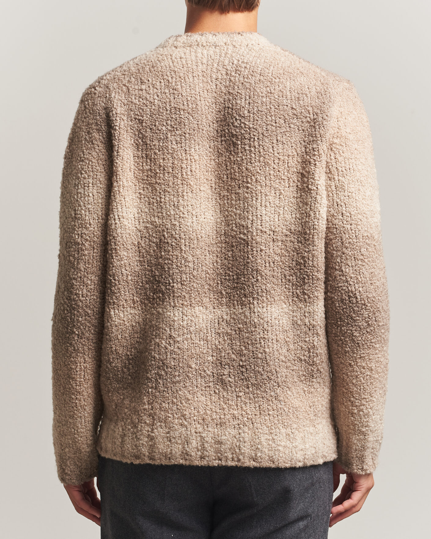 Herre | Gensere | Oscar Jacobson | Ronnie Heavy Knitted Wool Crewneck Beige