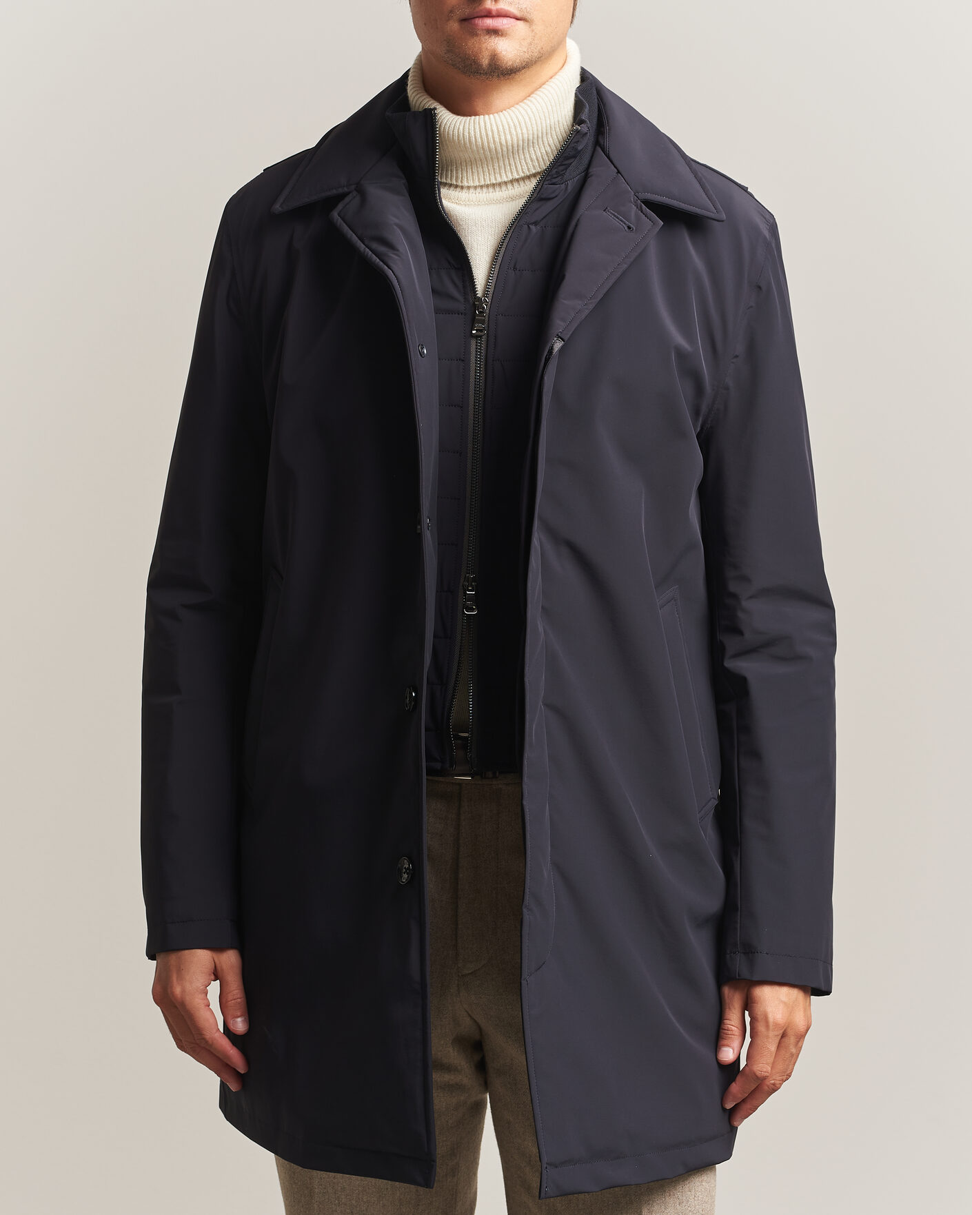 Herre | Jakker | Oscar Jacobson | Zipped Padded Car Coat Navy