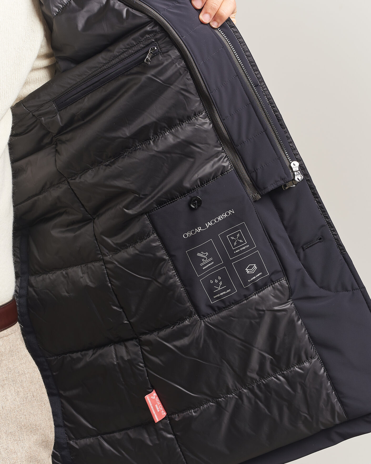 Herre | Jakker | Oscar Jacobson | Zipped Padded Car Coat Navy
