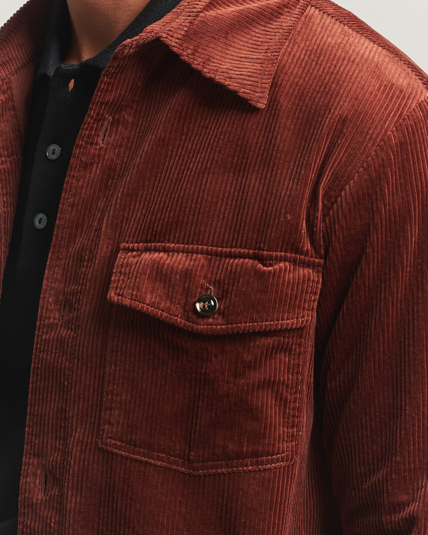 Herre | Skjorter | Oscar Jacobson | Magnus Cord Shirt Jacket Burgundy