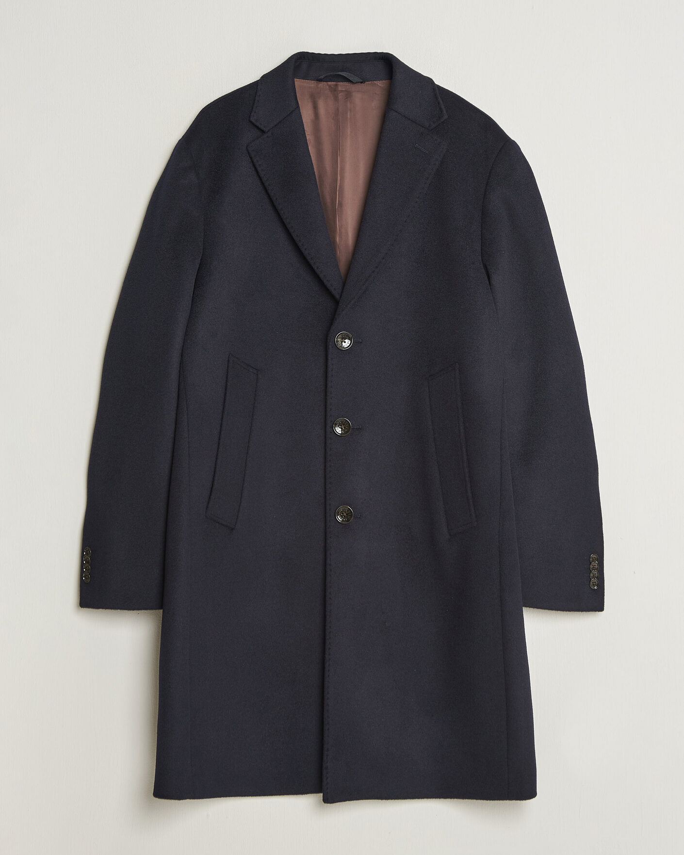 Herre | Jakker | Oscar Jacobson | Single Breasted Wool Coat Navy