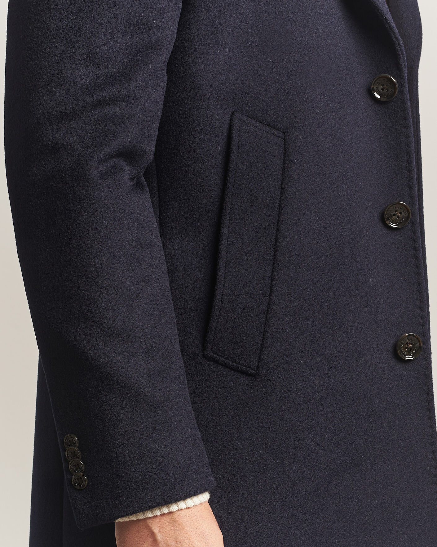 Herre | Jakker | Oscar Jacobson | Single Breasted Wool Coat Navy