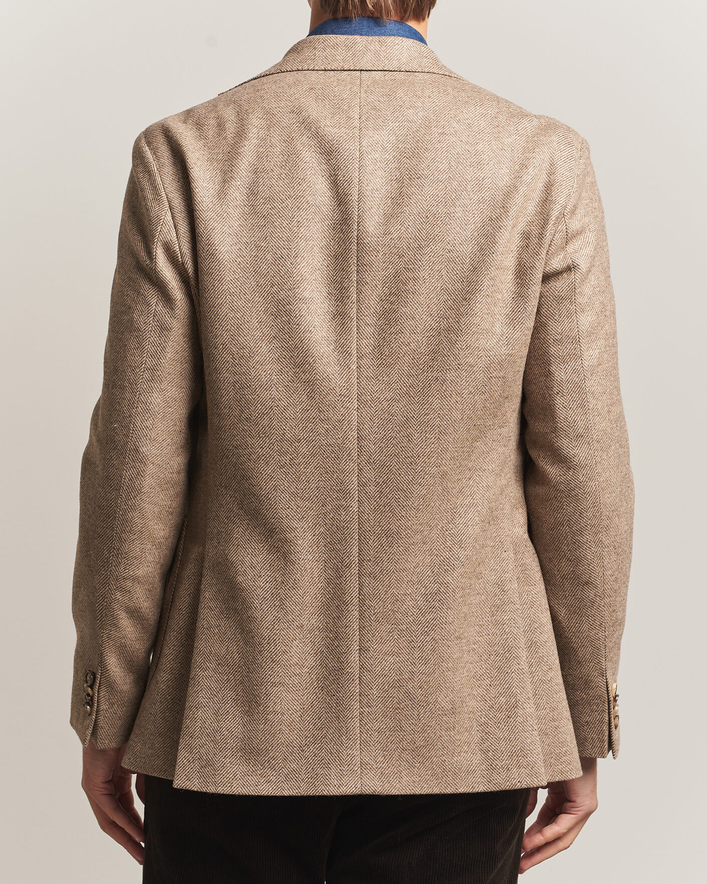 Herre | Dressjakker | Oscar Jacobson | Fogerty Herringbone Wool Blazer Beige