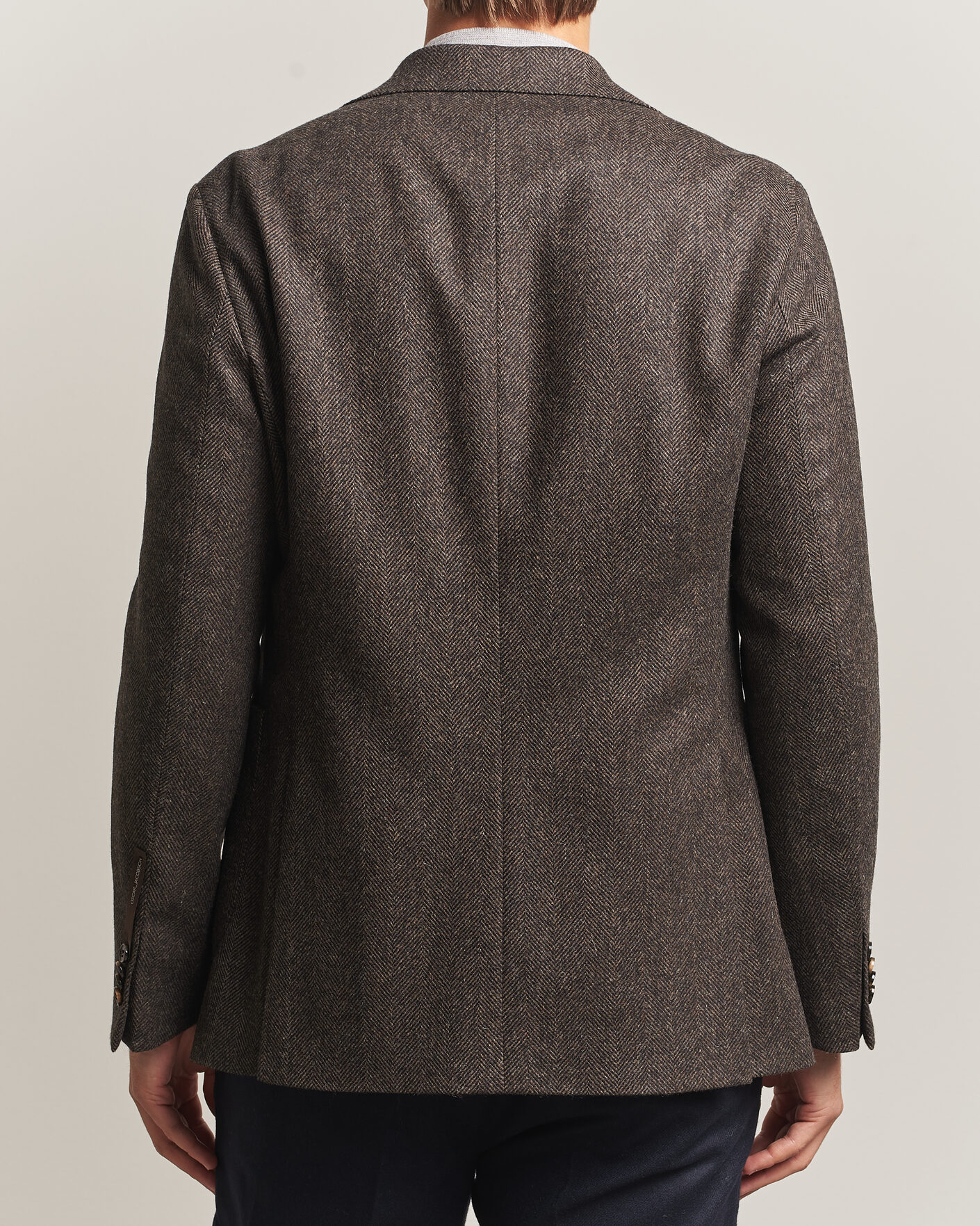 Herre | Dressjakker | Oscar Jacobson | Fogerty Herringbone Wool Blazer Brown