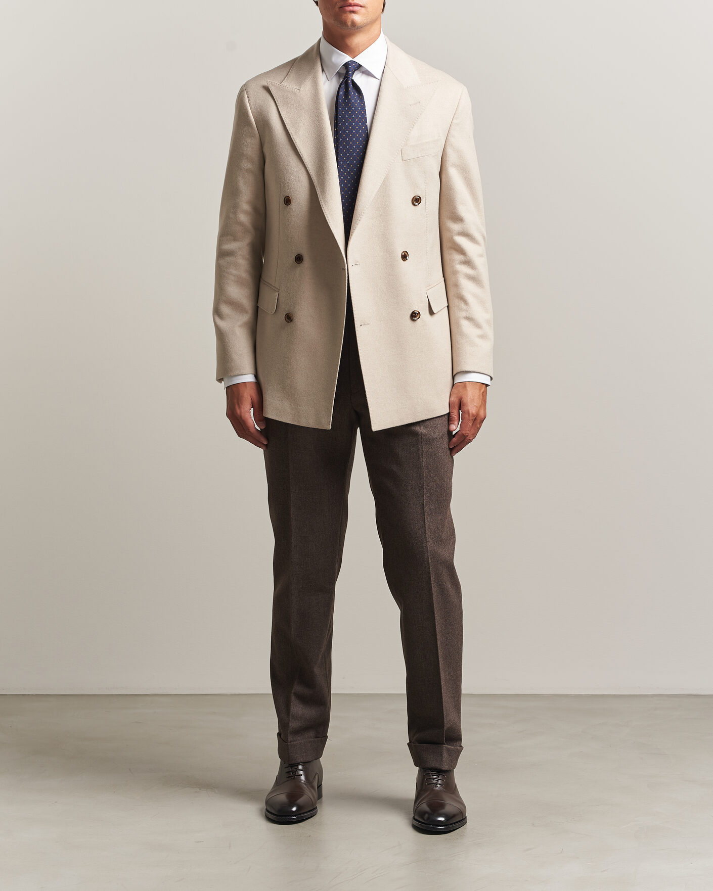 Herre | Dressjakker | Oscar Jacobson | Richard Wool/Cashmere DB Blazer Creme
