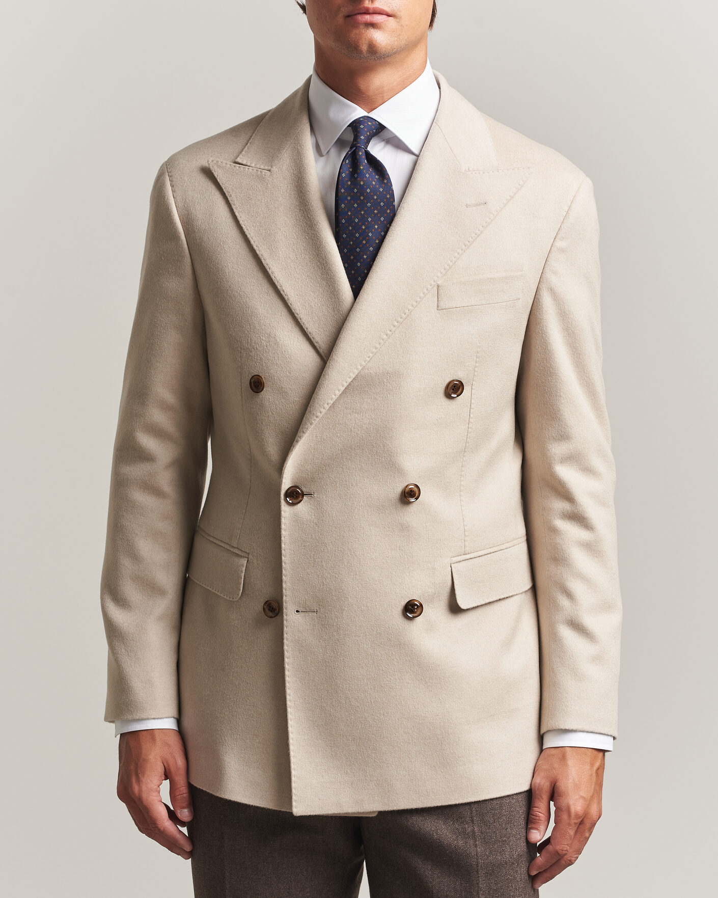 Herre | Dressjakker | Oscar Jacobson | Richard Wool/Cashmere DB Blazer Creme