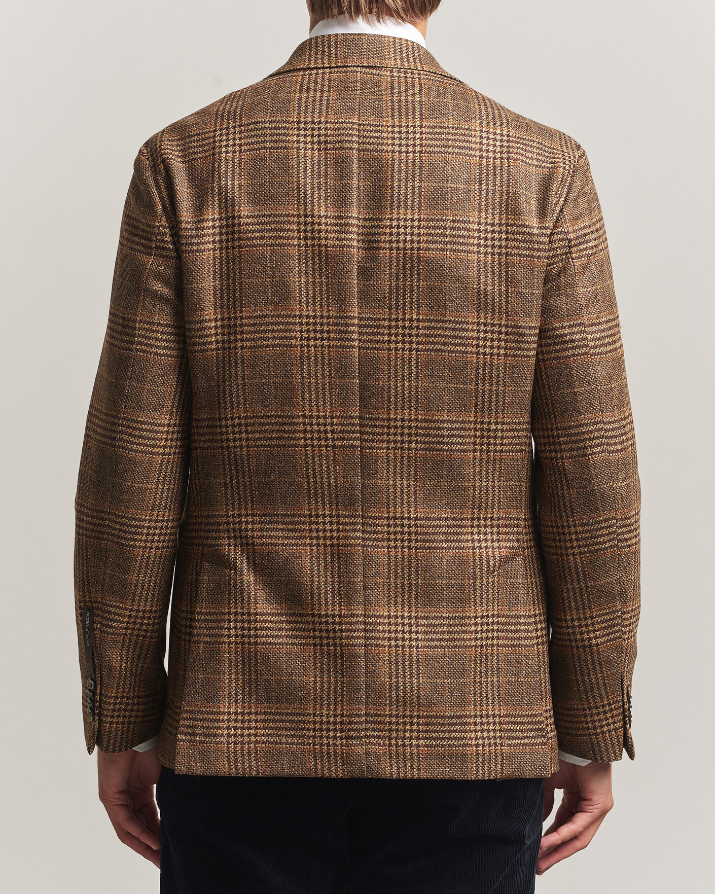 Herre | Dressjakker | Oscar Jacobson | Ferry Patch Checked Wool/Cashmere Blazer Brown