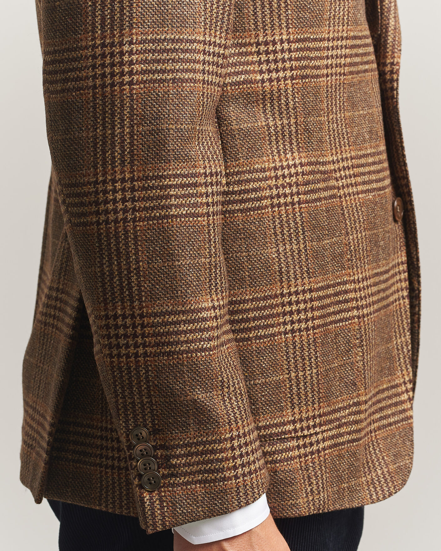 Herre | Dressjakker | Oscar Jacobson | Ferry Patch Checked Wool/Cashmere Blazer Brown