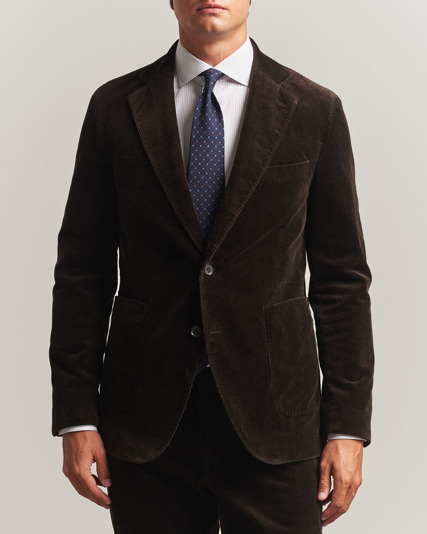 Herre | Dressjakker | Oscar Jacobson | Fogerty Patch Pocket Cord Blazer Dark Brown