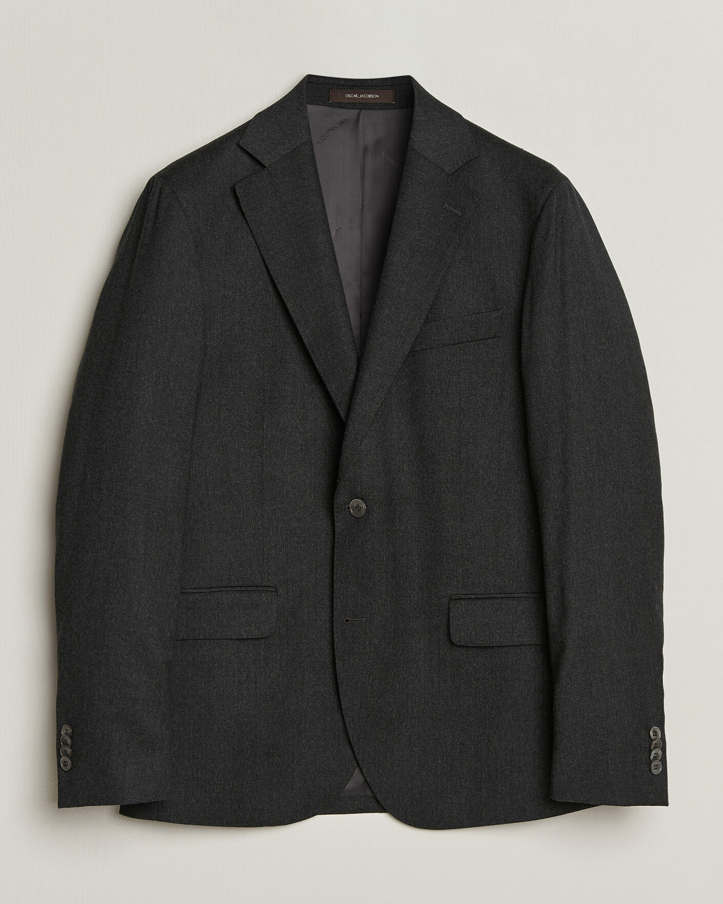 Herre | Dressjakker | Oscar Jacobson | Fogerty Wool Flannel Blazer Charcoal
