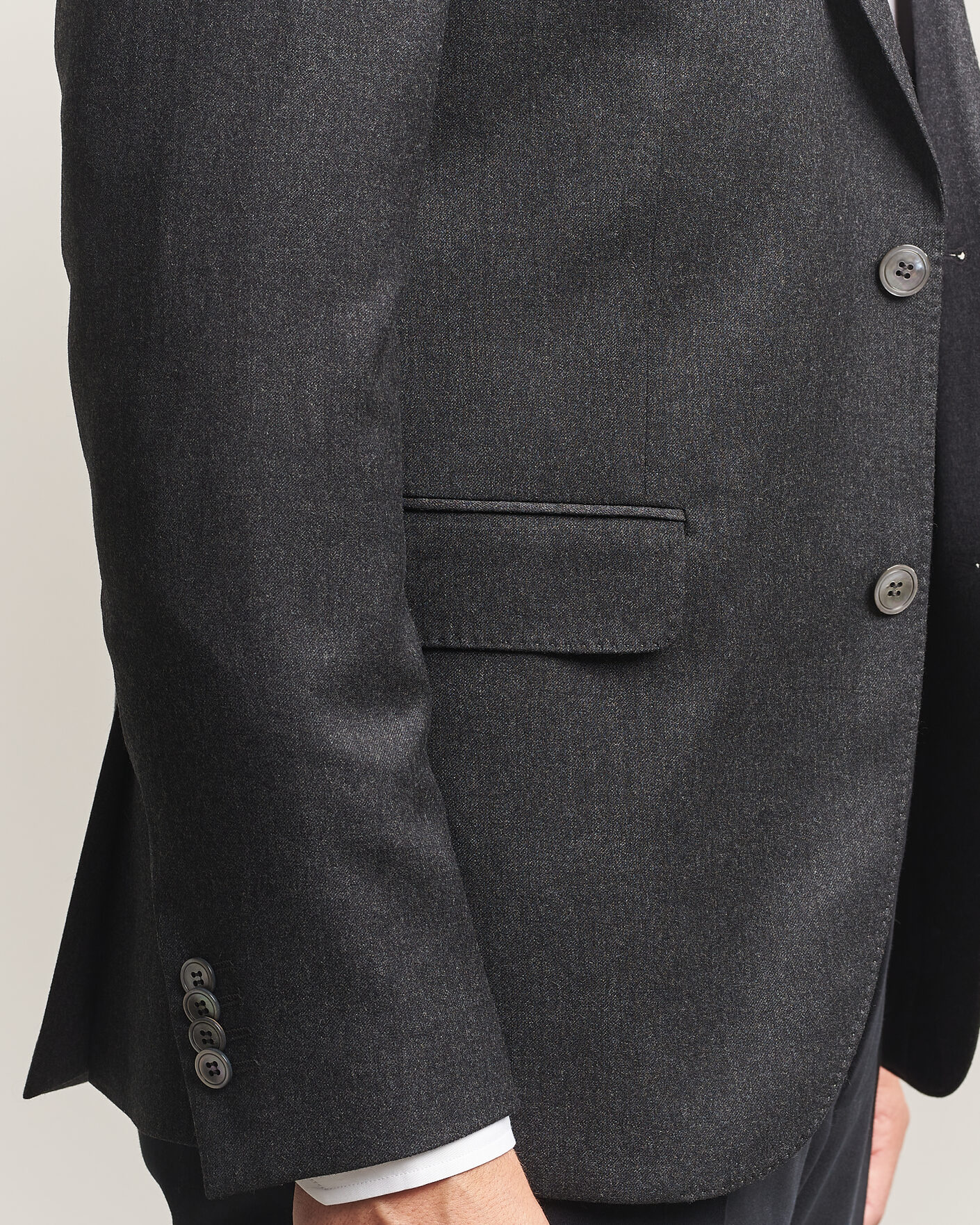 Herre | Dressjakker | Oscar Jacobson | Fogerty Wool Flannel Blazer Charcoal