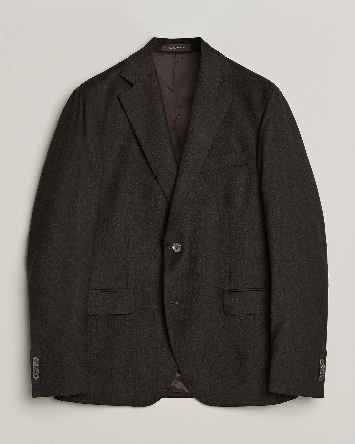 Herre | Dressjakker | Oscar Jacobson | Fogerty Wool Flannel Blazer Brown