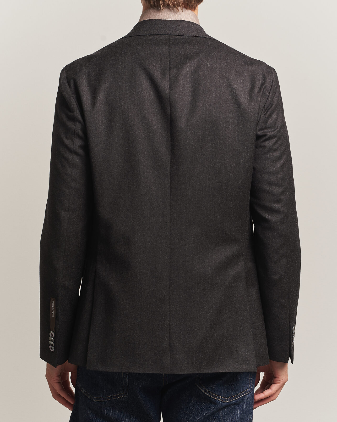 Herre | Dressjakker | Oscar Jacobson | Fogerty Wool Flannel Blazer Brown