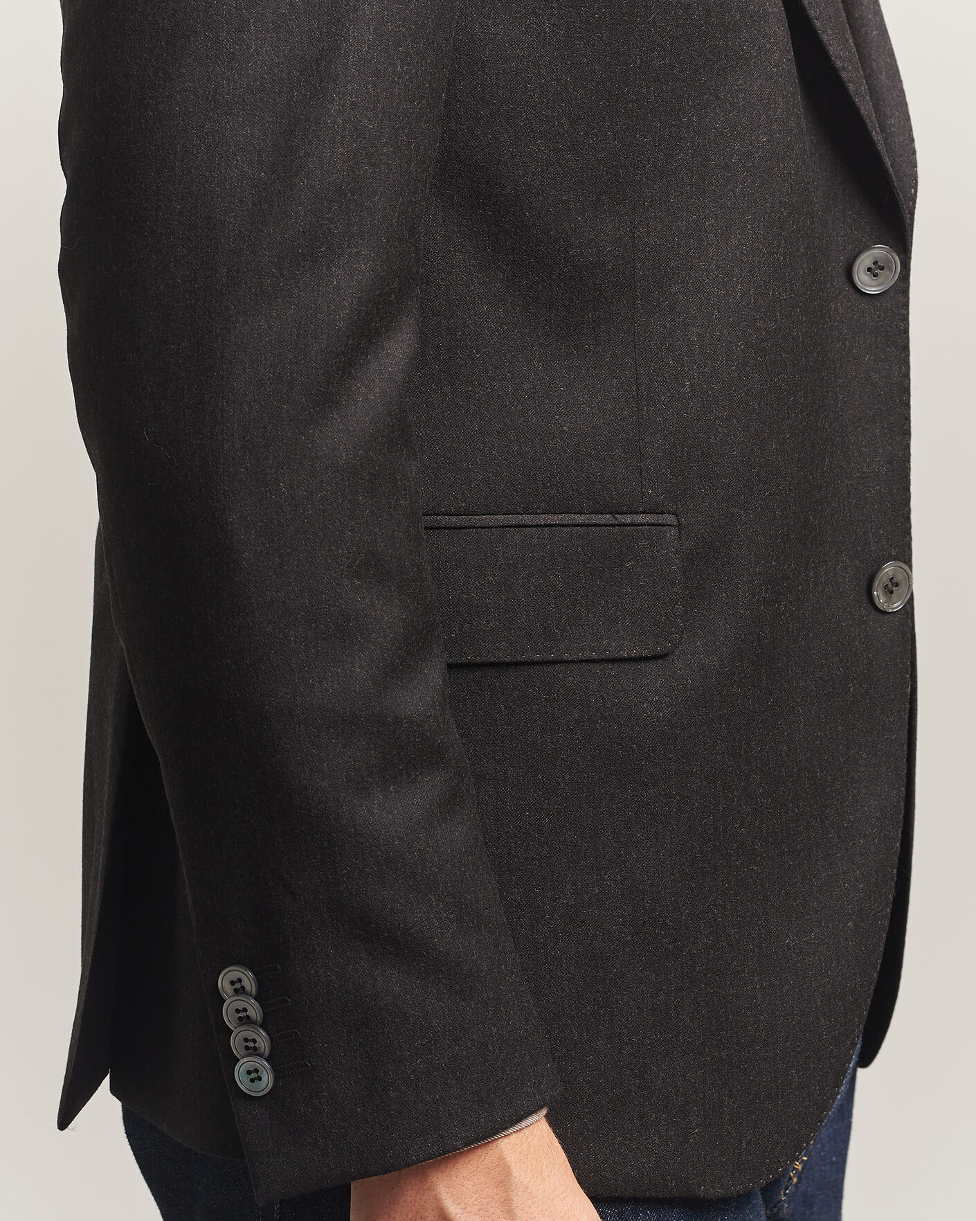 Herre | Dressjakker | Oscar Jacobson | Fogerty Wool Flannel Blazer Brown