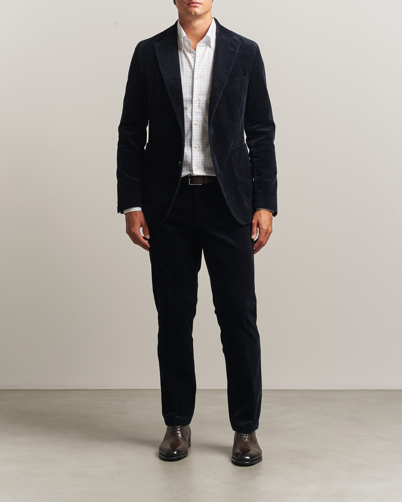 Herre | Bukser | Oscar Jacobson | Dandy Corduroy Trousers Navy