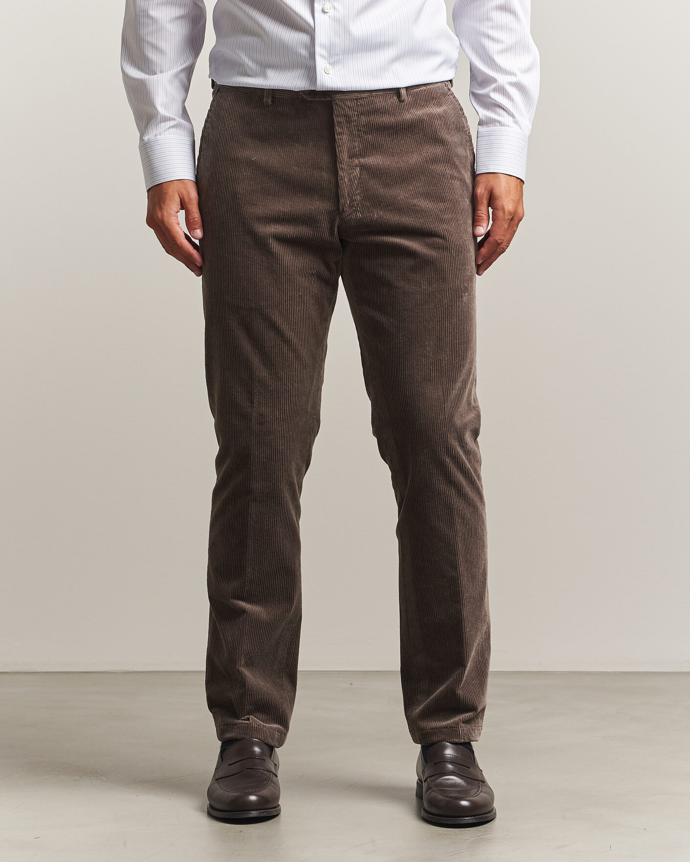 Herre | Bukser | Oscar Jacobson | Dandy Corduroy Trousers Taupe