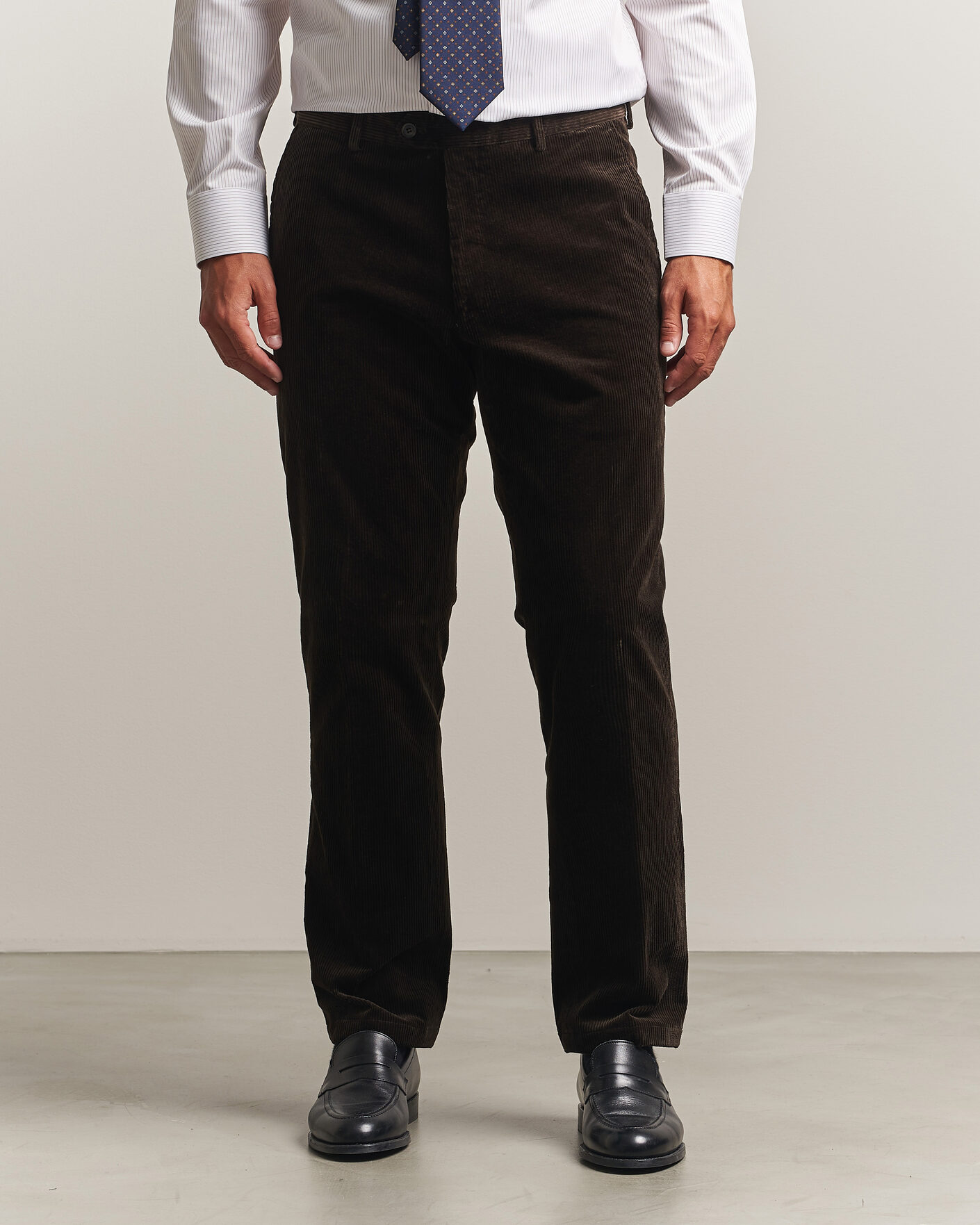 Herre | Bukser | Oscar Jacobson | Dandy Corduroy Trousers Dark Brown