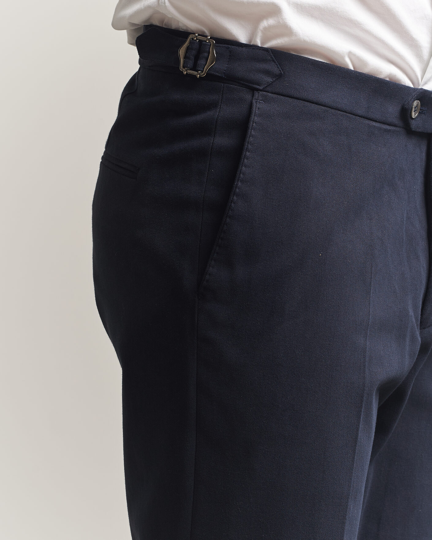 Herre | Bukser | Oscar Jacobson | Dandy Brushed Cotton Trousers Blue