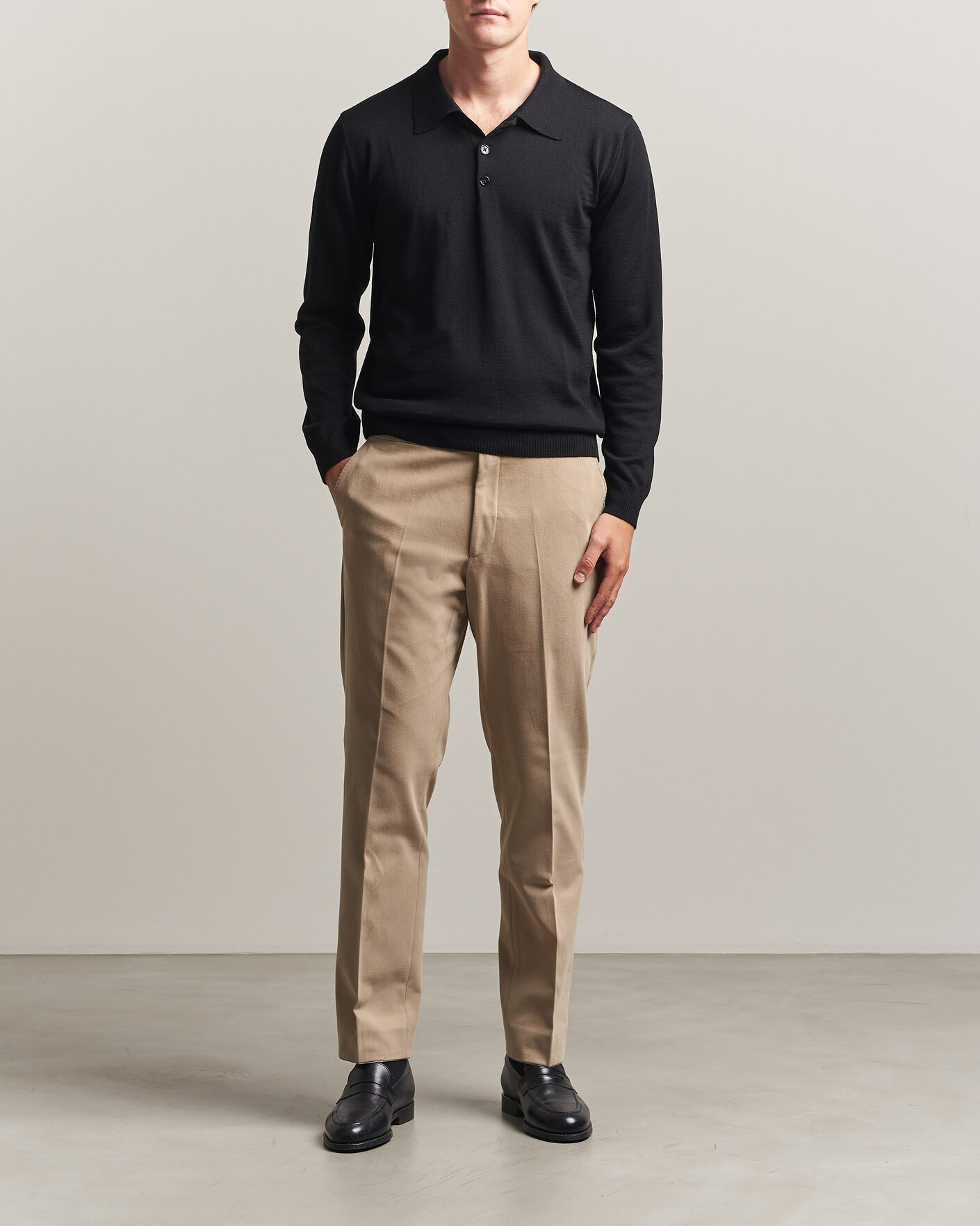 Herre | Bukser | Oscar Jacobson | Dandy Brushed Cotton Trousers Beige