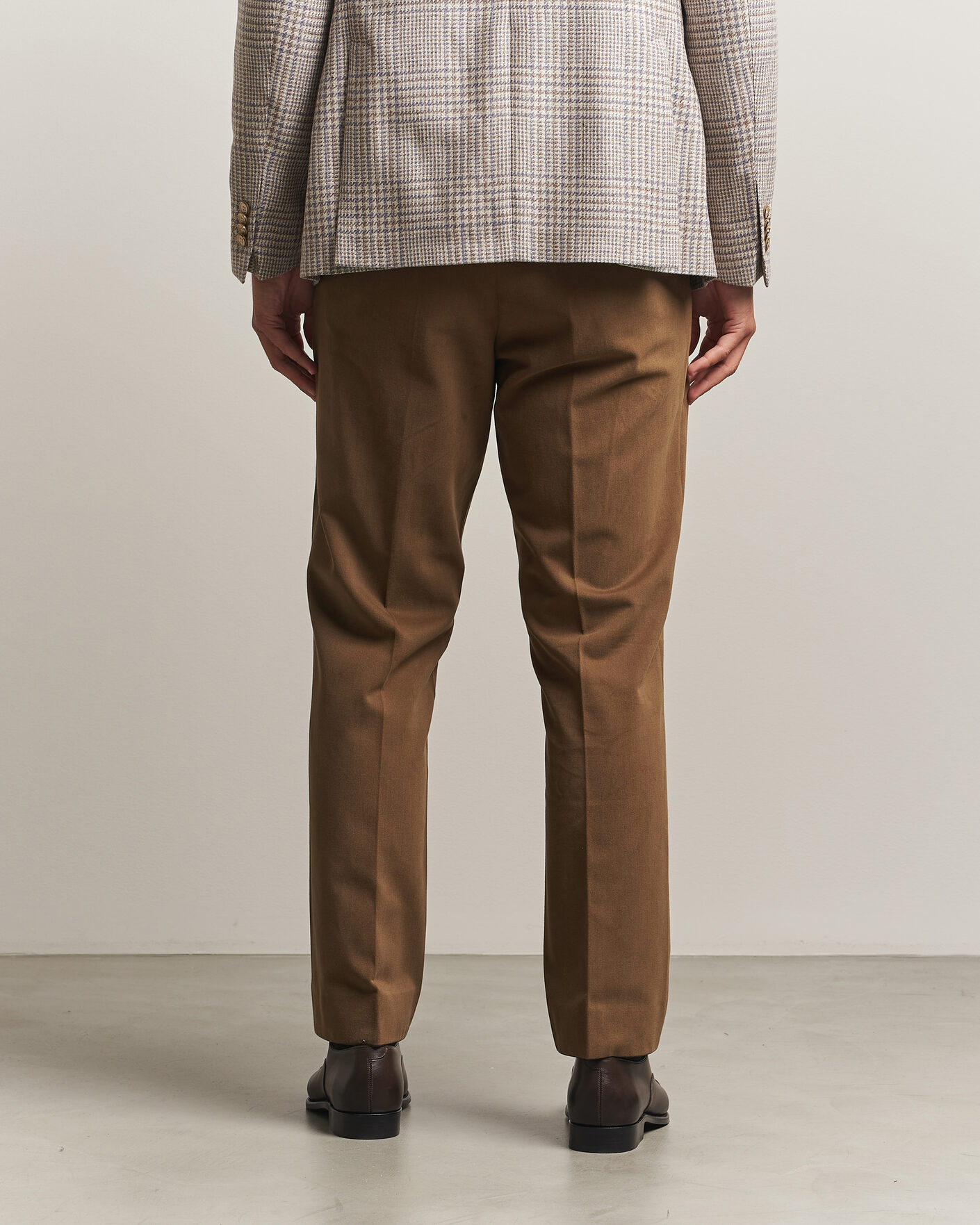 Herre | Bukser | Oscar Jacobson | Dandy Brushed Cotton Trousers Camel