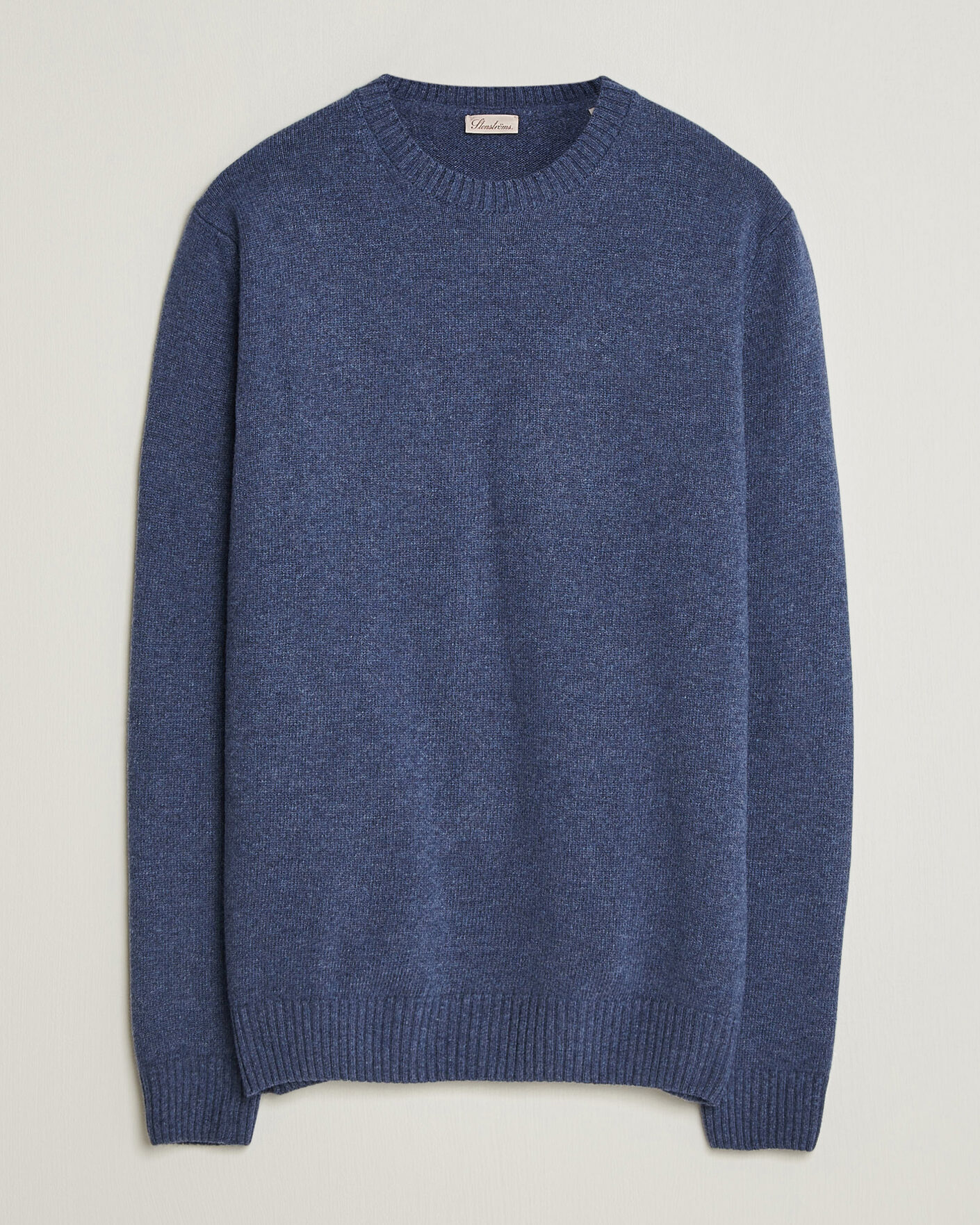 Herre | Gensere | Stenströms | Brushed Merino Crew Neck Blue