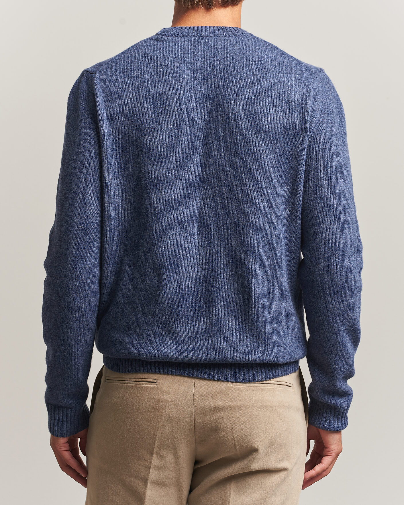 Herre | Gensere | Stenströms | Brushed Merino Crew Neck Blue