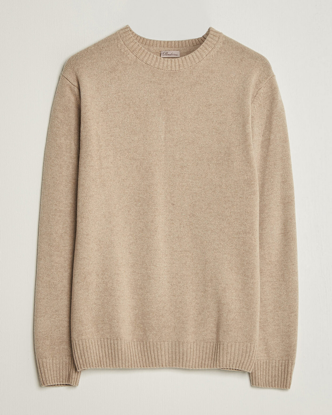Herre | Gensere | Stenströms | Brushed Merino Crew Neck Beige