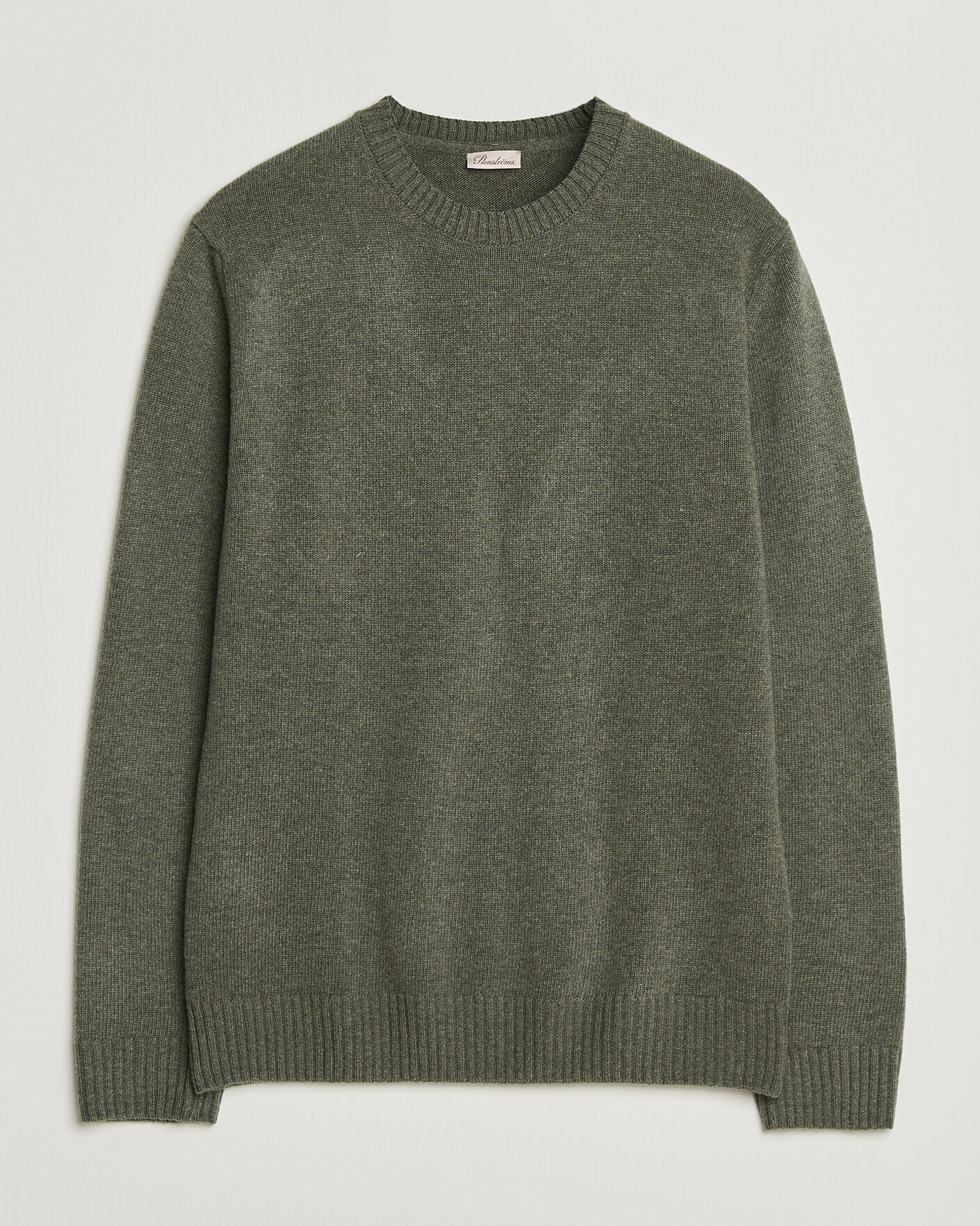 Herre | Gensere | Stenströms | Brushed Merino Crew Neck Green