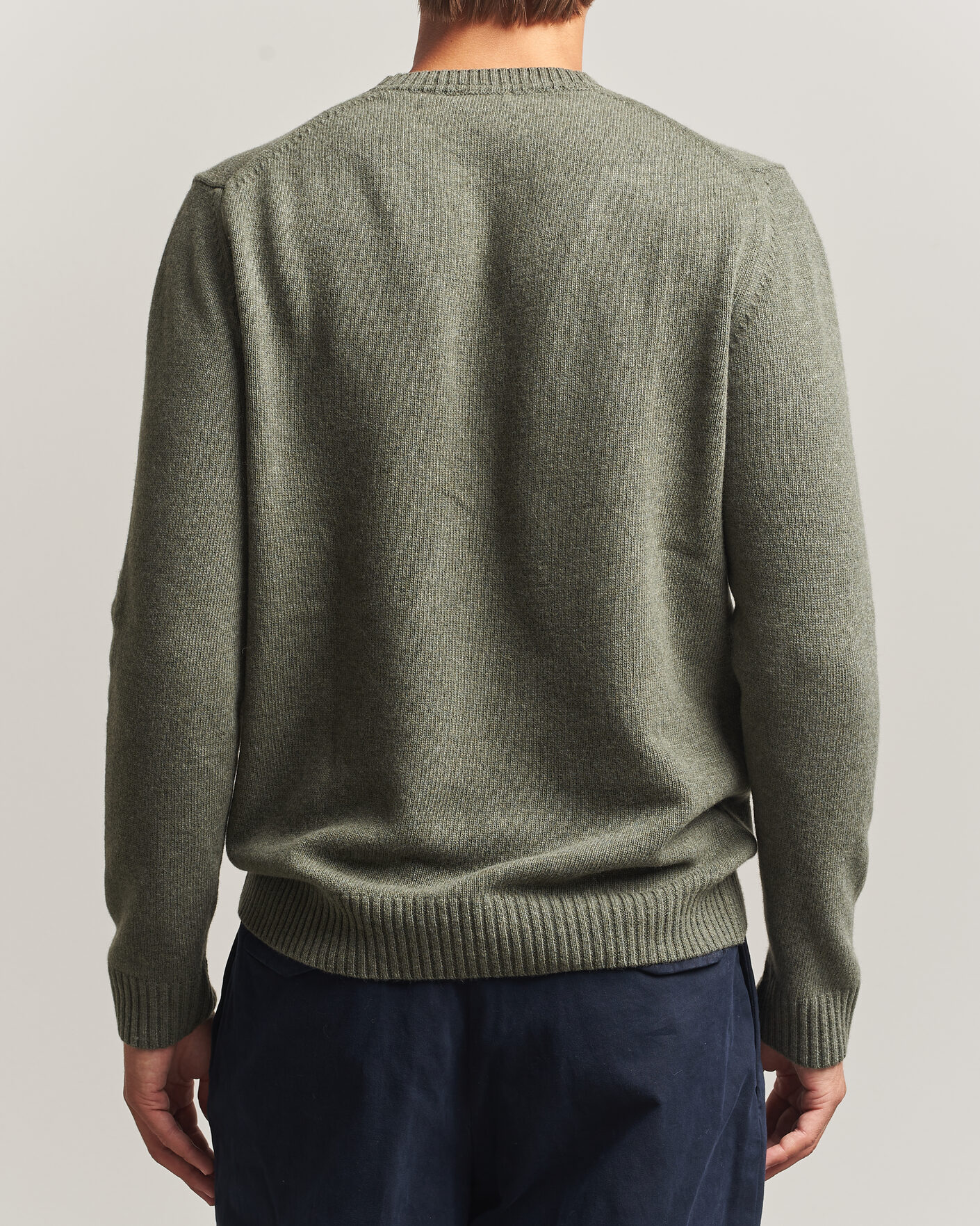 Herre | Gensere | Stenströms | Brushed Merino Crew Neck Green
